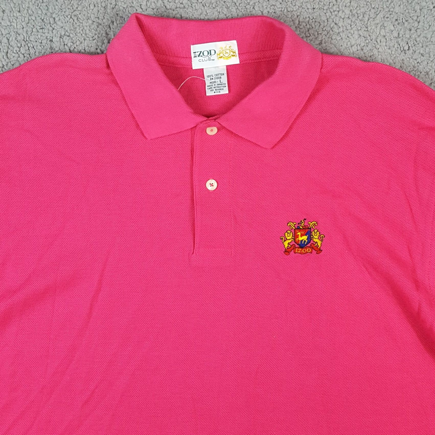 Izod VINTAGE IZOD Golf Club Pink Polo Shirt Men's Large Short Sleeve Button Collared 90s Preppy Size US L / EU 52-54 / 3 - 2 Thumbnail