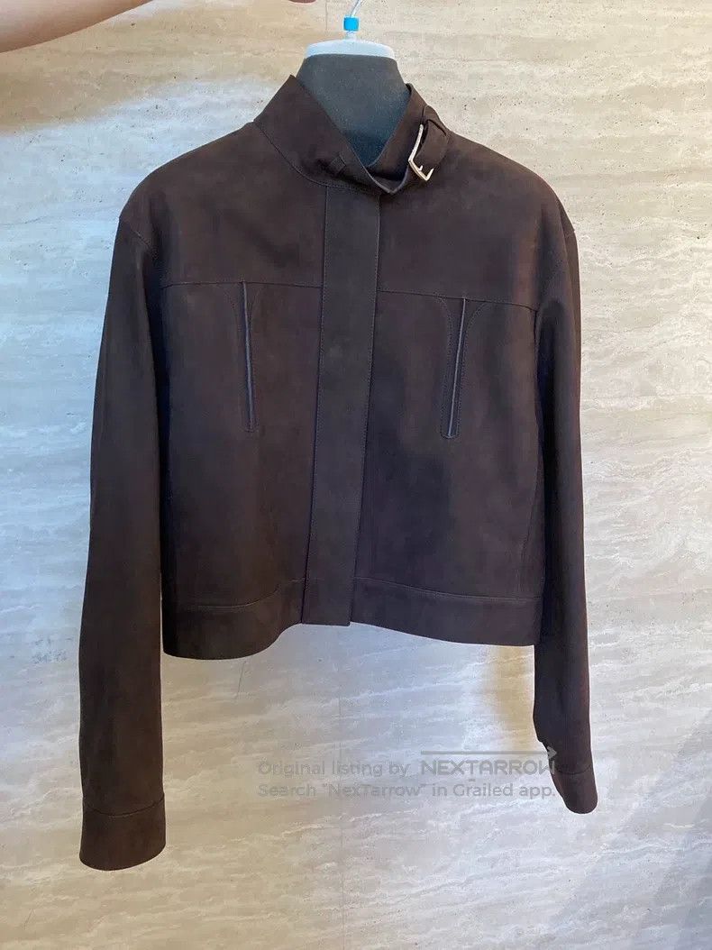 Hermes Hermes Women's Suede Leather Jacket, Brown Size S / US 4 / IT 40 - 7 Thumbnail