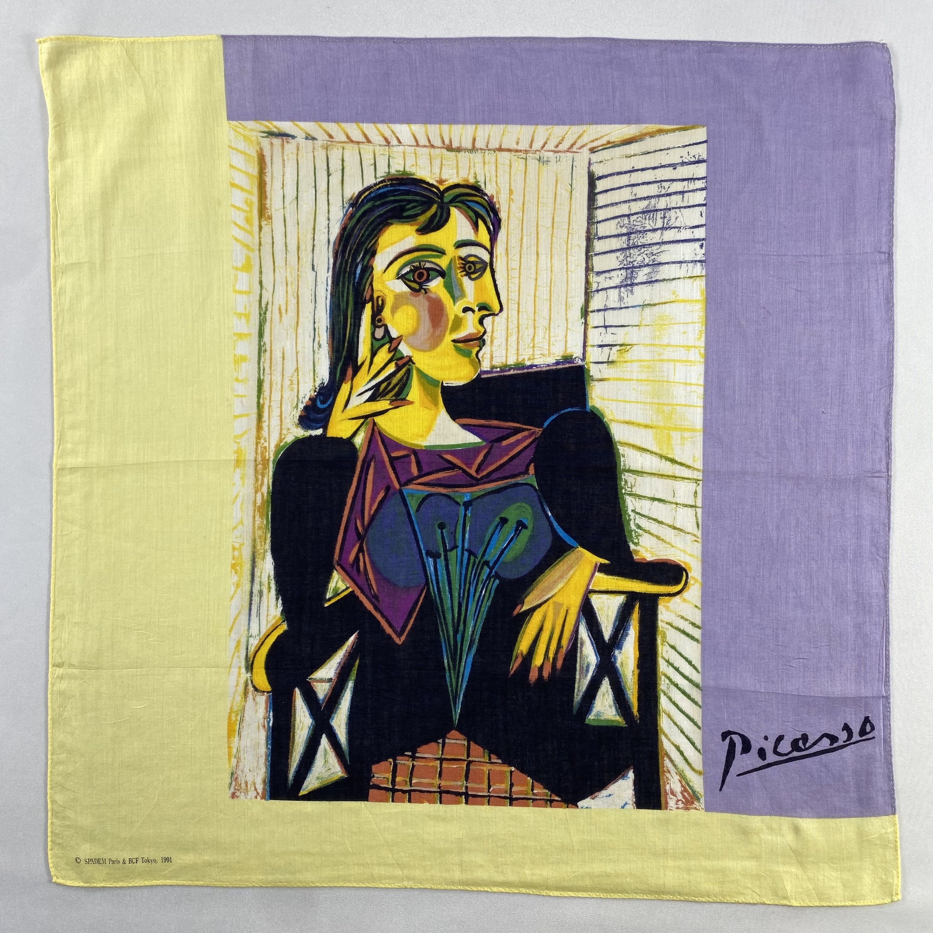 Vintage Picasso Bandana/ Handkerchief / Neckerchief-P1696 Size ONE SIZE - 1 Thumbnail