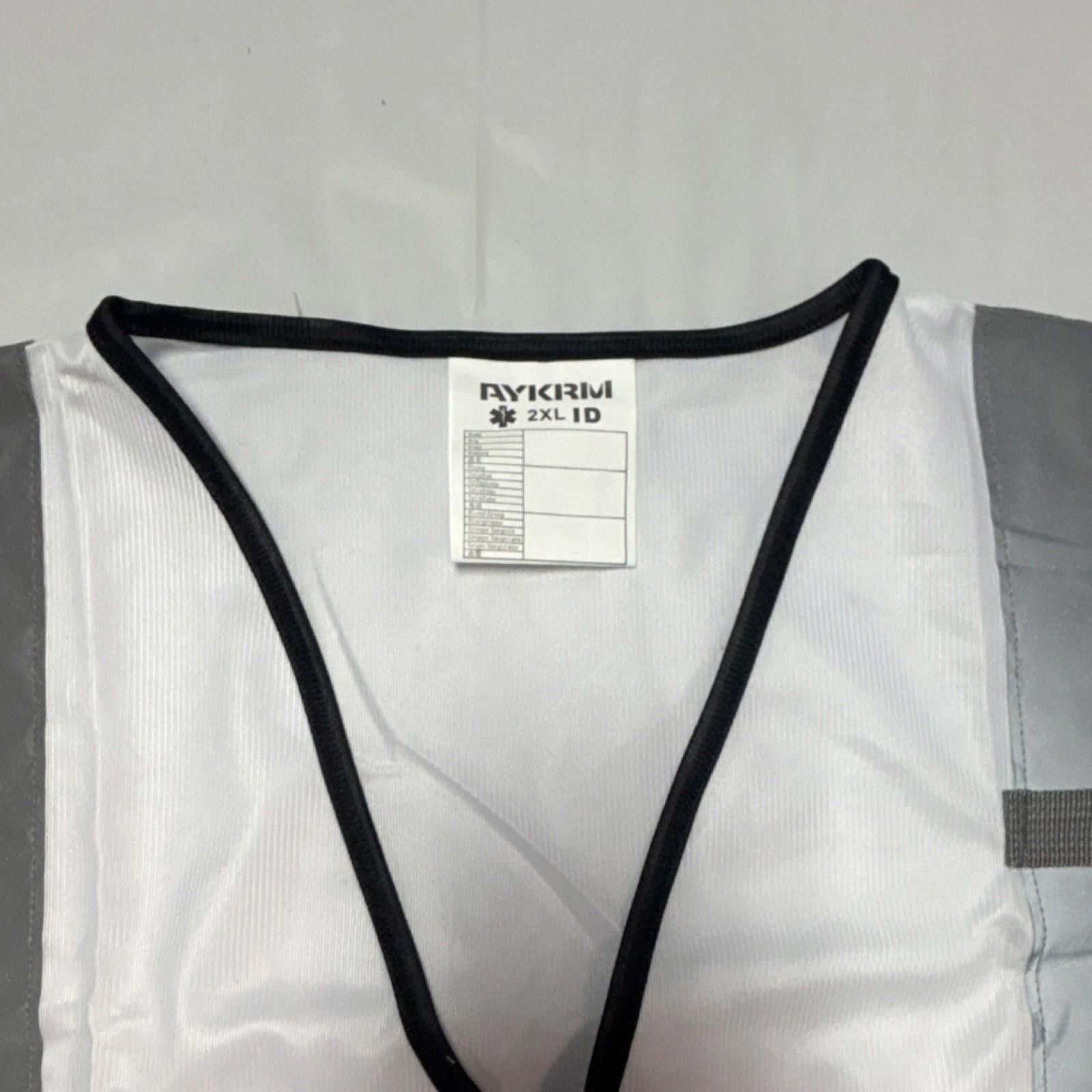 Other 2XL White Gray Reflective Safety Vest High Visibility Size ONE SIZE - 2 Thumbnail
