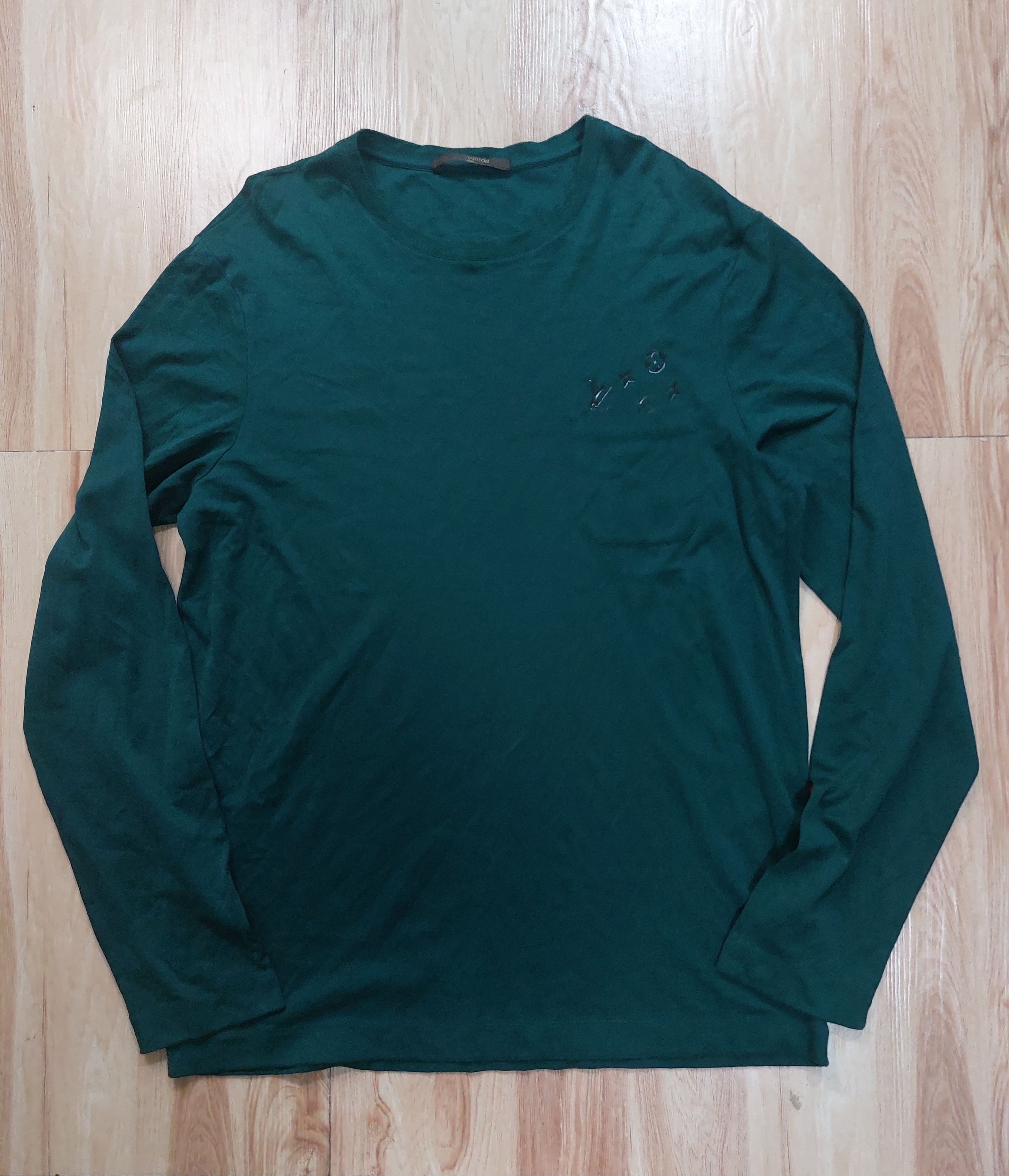 image of Louis Vuitton Lv Pocket Tee in Green, Men's (Size 2XL)