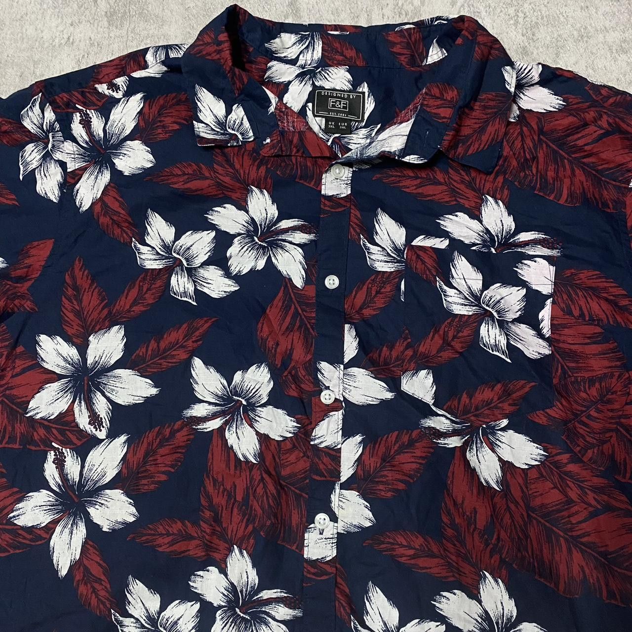 Other Navy and red floral button-up shirt #floralshirt Size US XXL / EU 58 / 5 - 2 Thumbnail