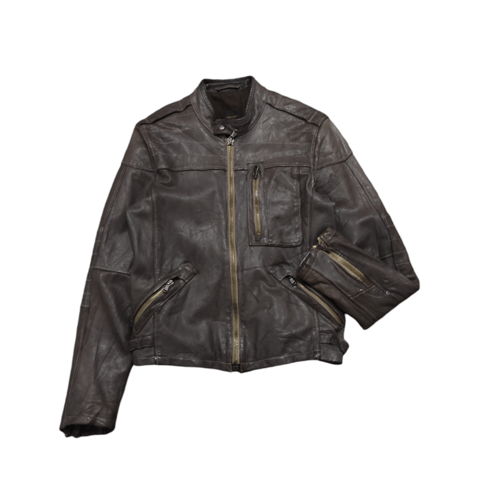 GAS × Japanese Brand Gas Jeans cafe racer leather jacket Size US M / EU 48-50 / 2 - 2 Thumbnail