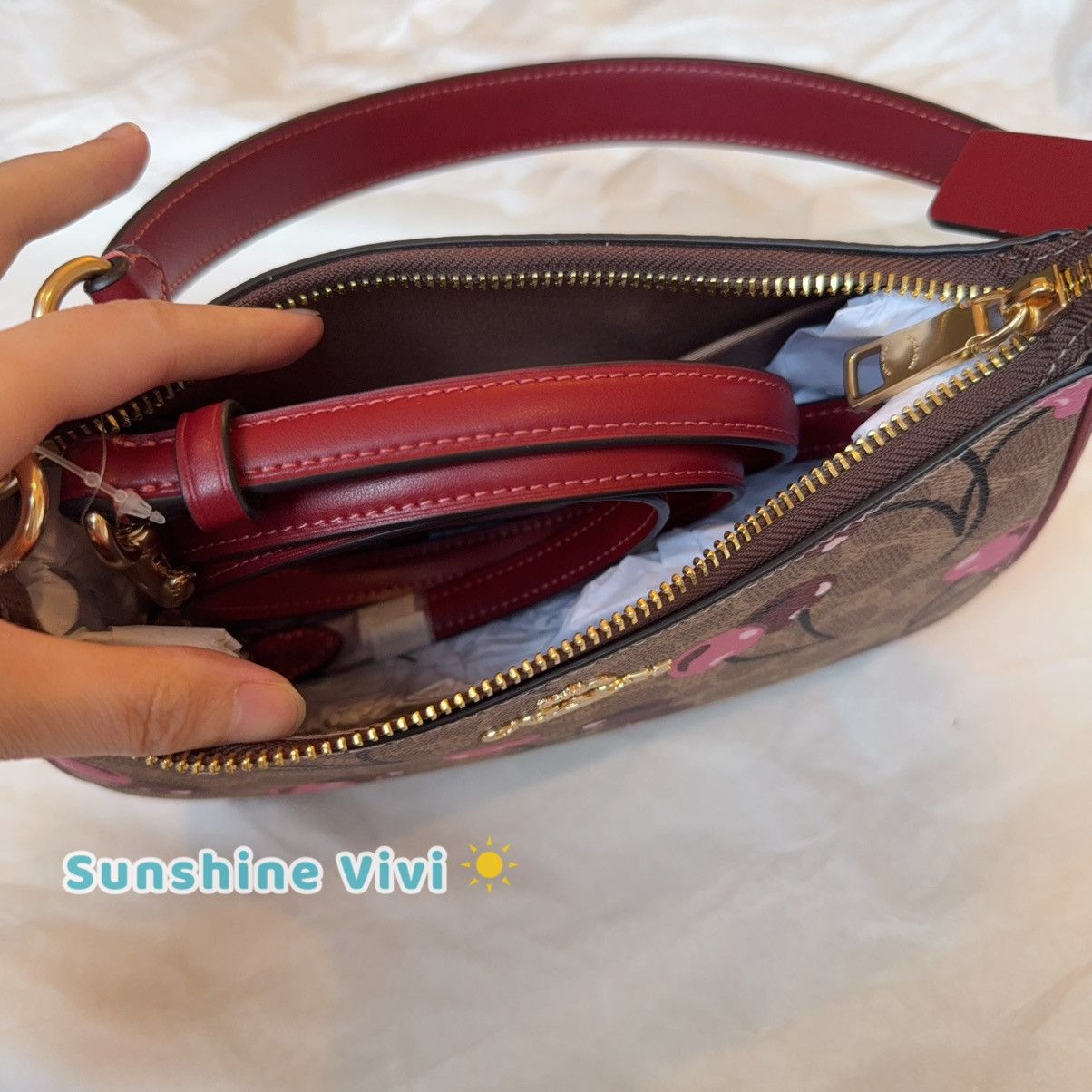 Coach NWT Coach Teri Shoulder Bag Signature Cherry Print CY694 Size ONE SIZE - 11 Thumbnail