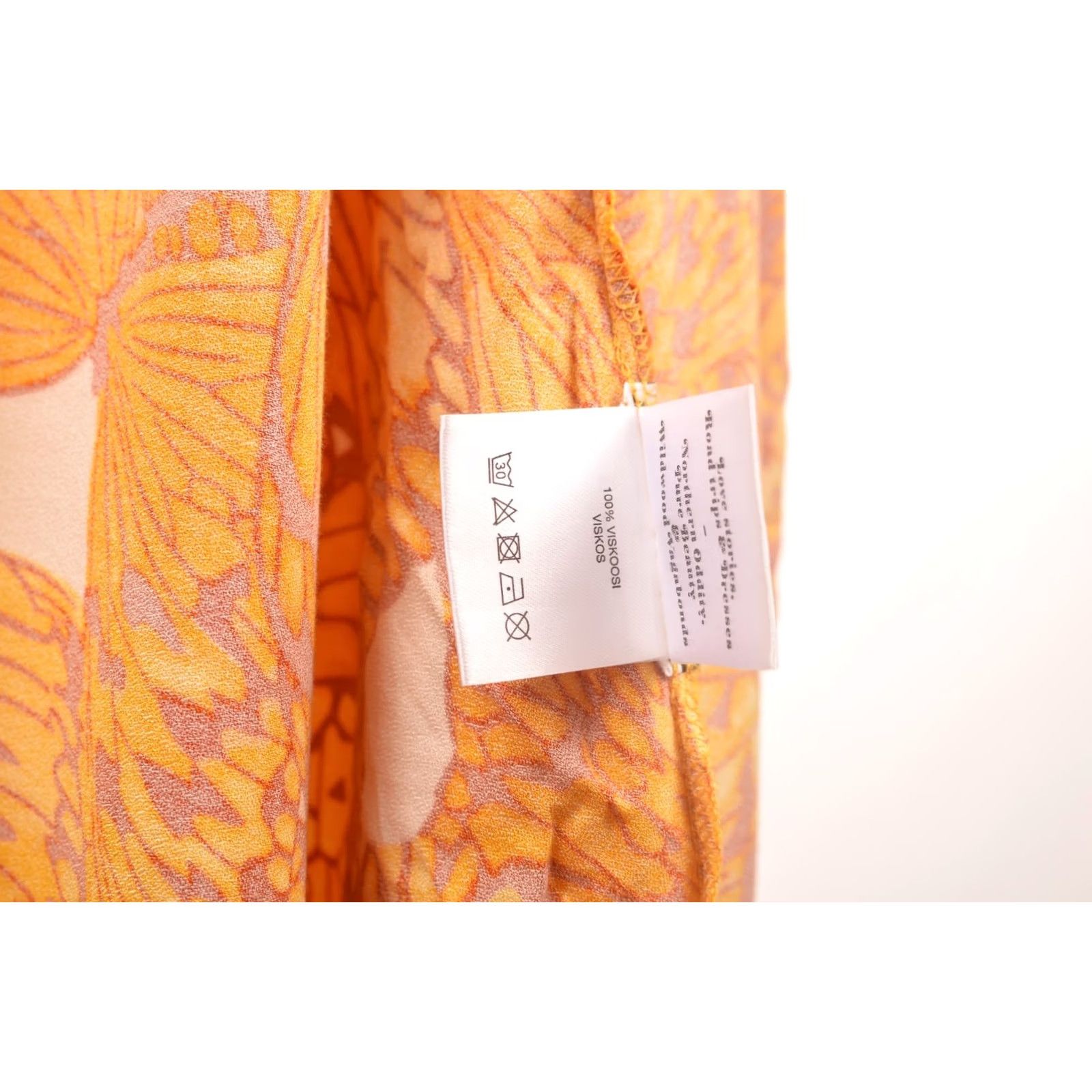 Vintage Ivana Helsinki Nordic Tricot Butterfly Pattern Viscose Dress M Women Yellow A-Line Long Dress Size M / US 6-8 / IT 42-44 - 8 Thumbnail