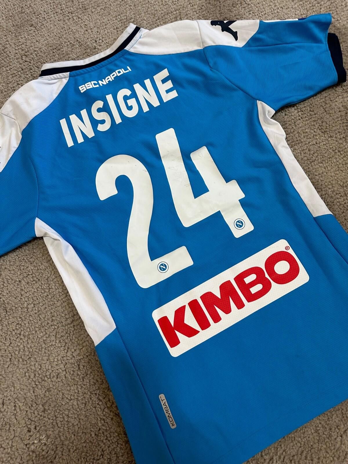 Kappa 2019-20 Kappa Napoli Home Football Shirt Jersey INSIGNE # 24 Size US S / EU 44-46 / 1 - 9 Thumbnail