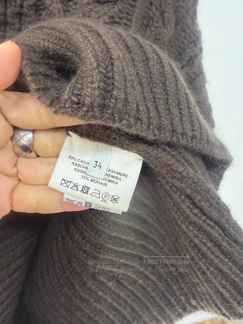 Hermes Hermes Layered Cloak Knit Chocolate Brown Sweater Size XXS / US 00 / IT 34 - 6 Thumbnail