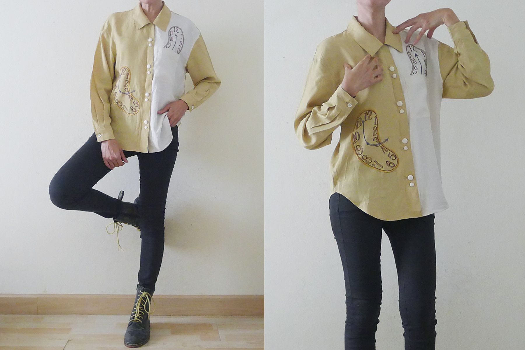 Vintage Salvador Dali Style, The Persistence of Memory baroque shirt Size M / US 6-8 / IT 42-44 - 7 Thumbnail