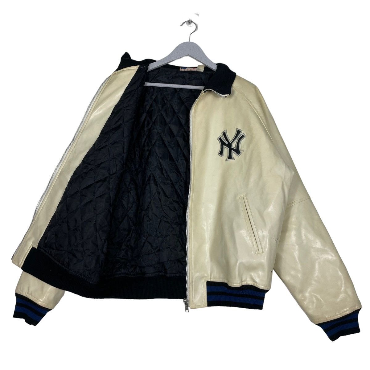 MLB × New York Yankees 💥NEW YORK YANKEES PU LEATHER BOMBER JACKET Size US L / EU 52-54 / 3 - 9 Thumbnail