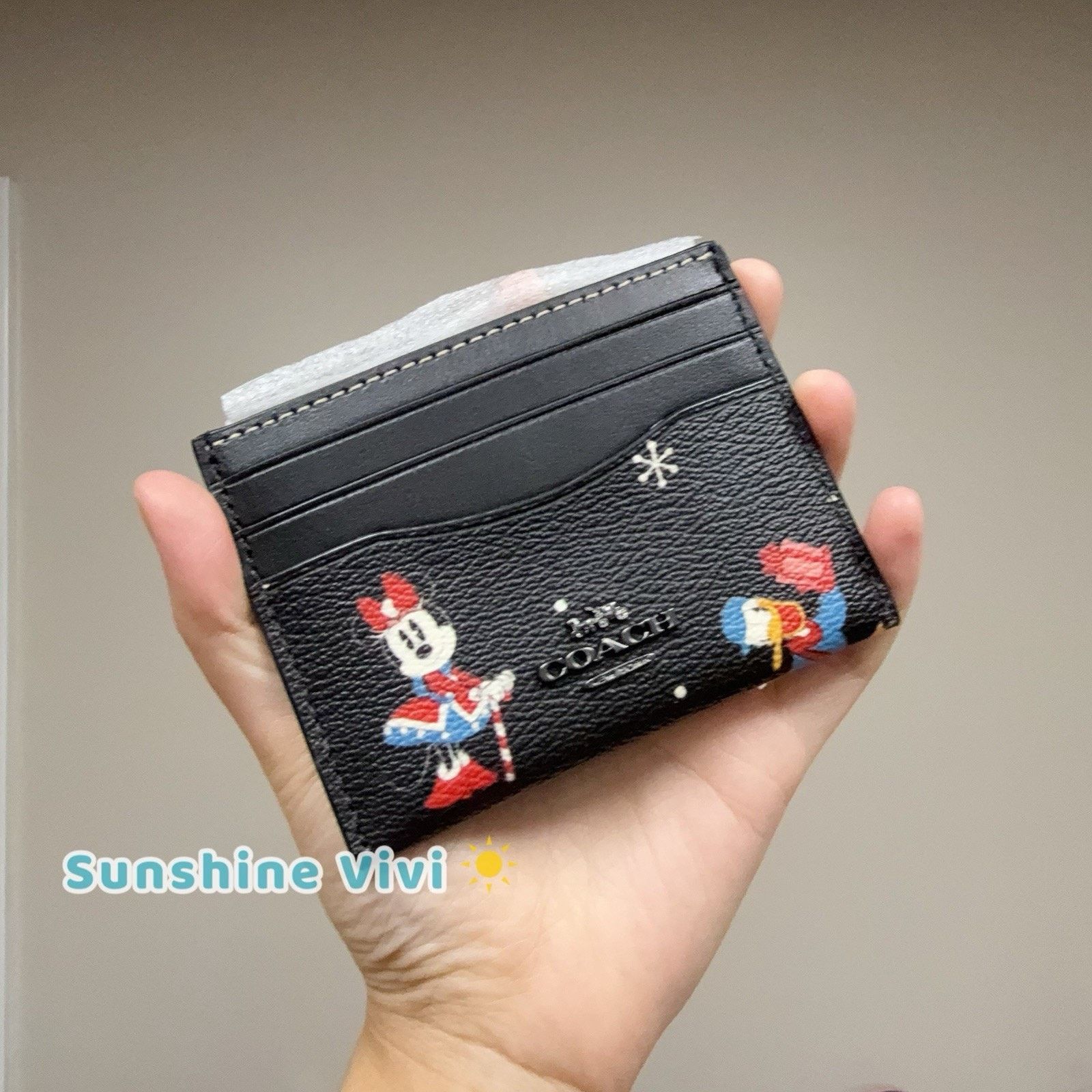 Coach NWT Disney Coach Slim ID Card Case CN032 Minnie Donald Duck Size ONE SIZE - 3 Thumbnail