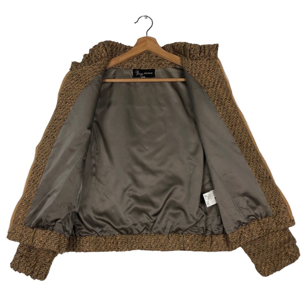 Japanese Brand 🔥Vtg Herringbone Wool Bomber Jacket Faye Issey Miyake Size US S / EU 44-46 / 1 - 11 Thumbnail