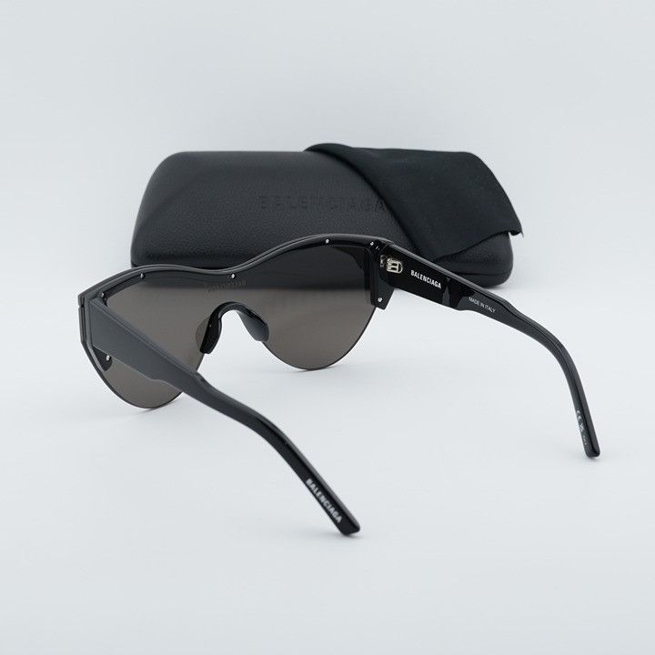 Balenciaga Balenciaga BB0004S 001 Semi Rim Sunglasses Black Shield Size ONE SIZE - 10 Thumbnail