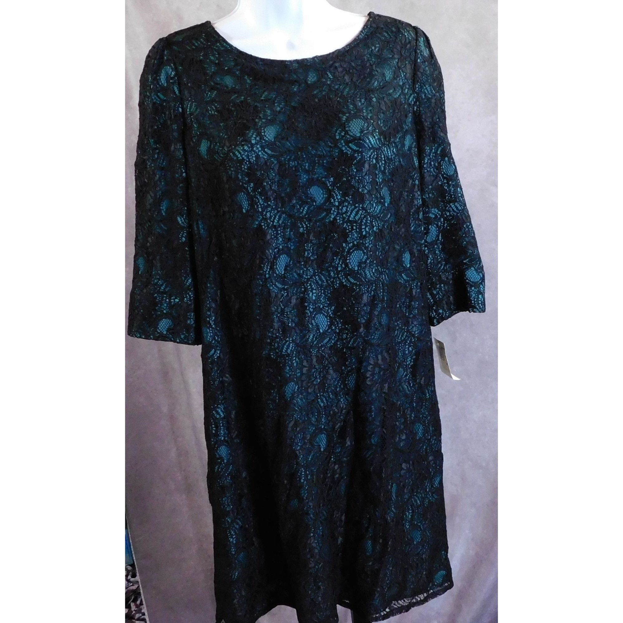 Other Tegan Black And Green Gothic Lace Dress NWT Size L / US 10 / IT 46 - 1 Thumbnail