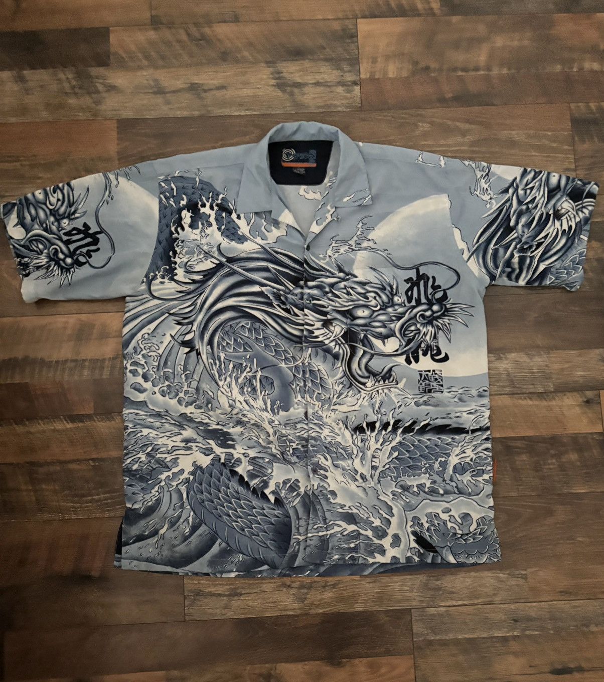 Japanese Brand × Vintage Vintage blue “Hyper” dragon single stitch button up Size US XL / EU 56 / 4 - 1 Thumbnail