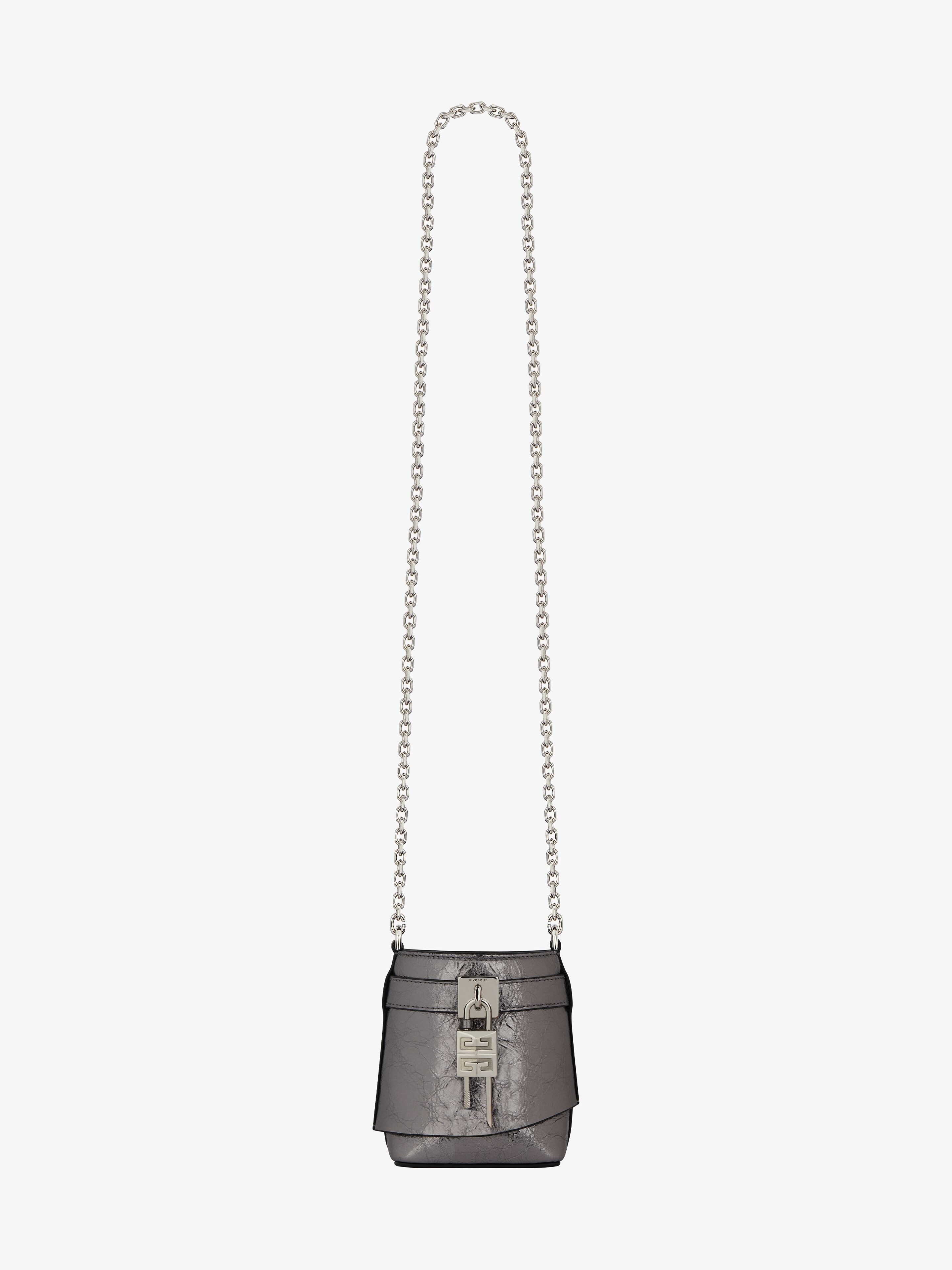 Givenchy o1w1db10925 Size: OS / Shark Lock Micro Bucket Bag Grey Size ONE SIZE - 2 Thumbnail