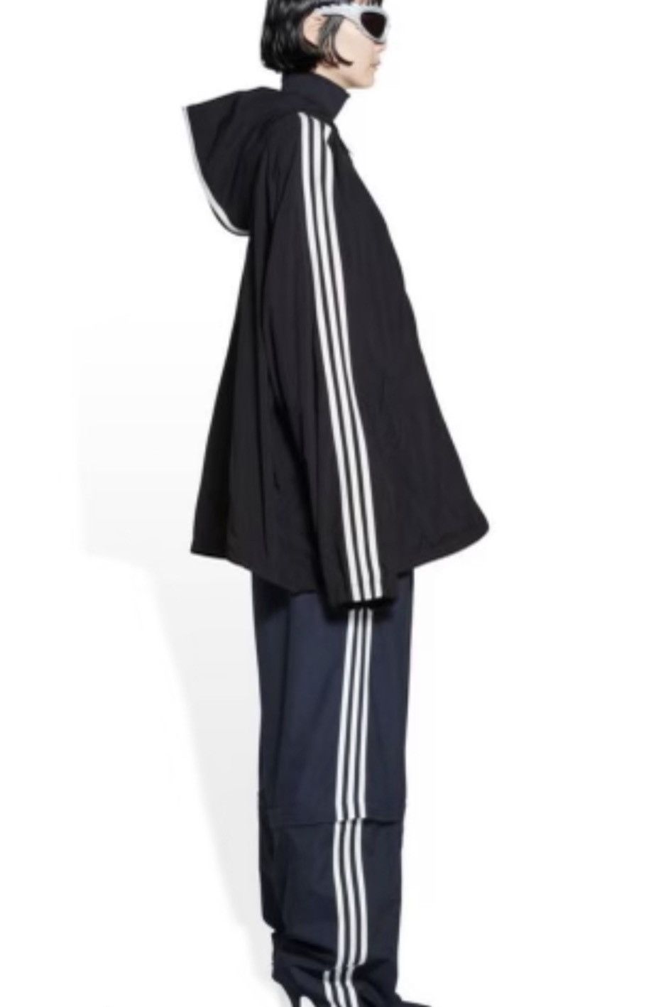 Balenciaga x Adidas Nylon Oversized Hooded Windbreaker Jacket Size US S / EU 44-46 / 1 - 2 Thumbnail