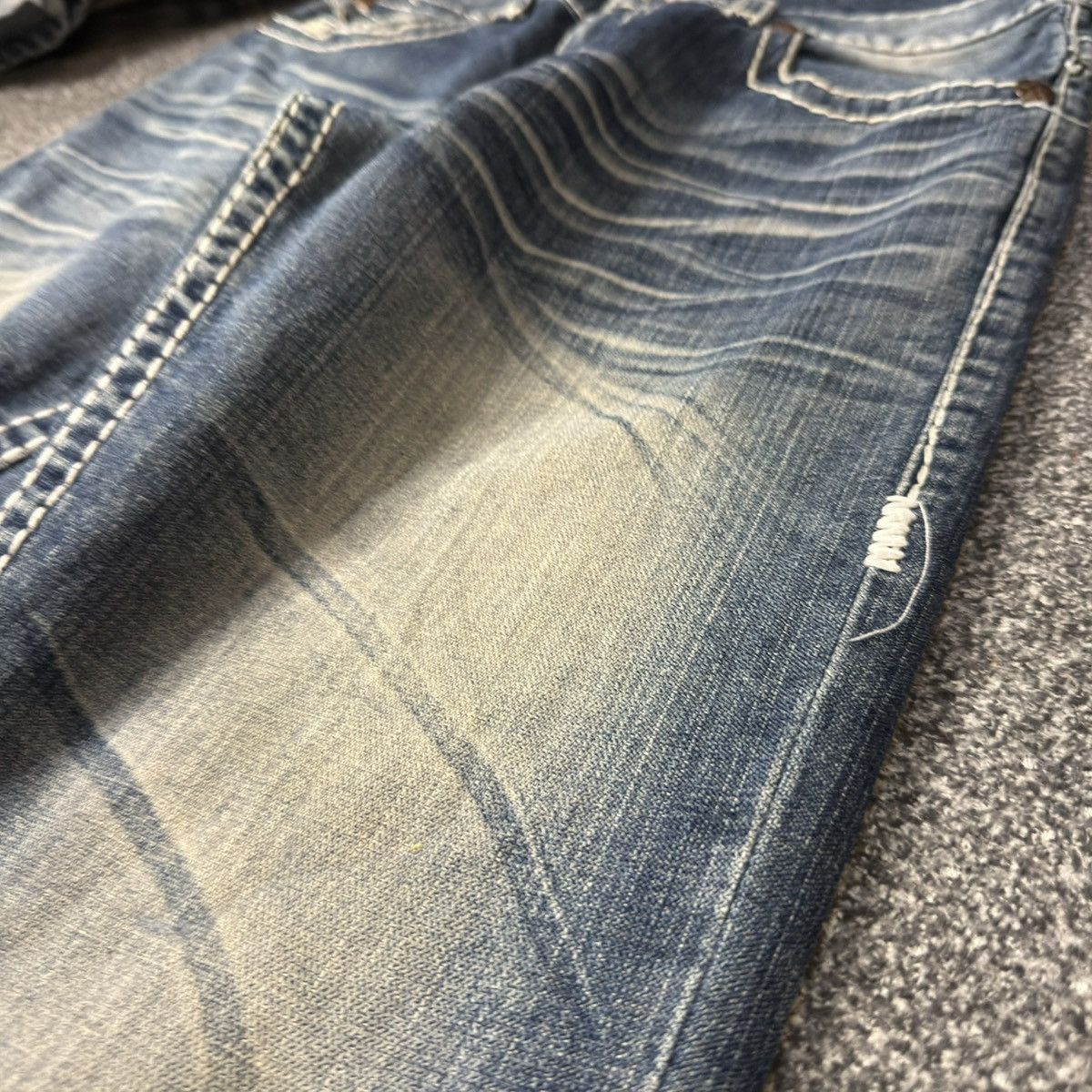Hysteric Glamour Vintage Y2K True Religion Joey Whisker Distressed Denim Size US 32 / EU 48 - 5 Thumbnail