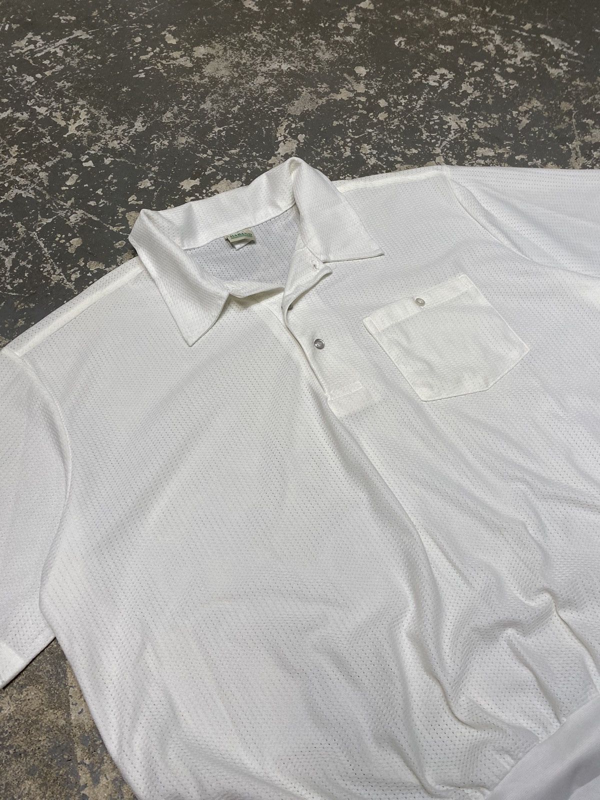 Haband × Vintage Vintage Haband White Summer Mesh Polo Tshirt Size US L / EU 52-54 / 3 - 11 Thumbnail