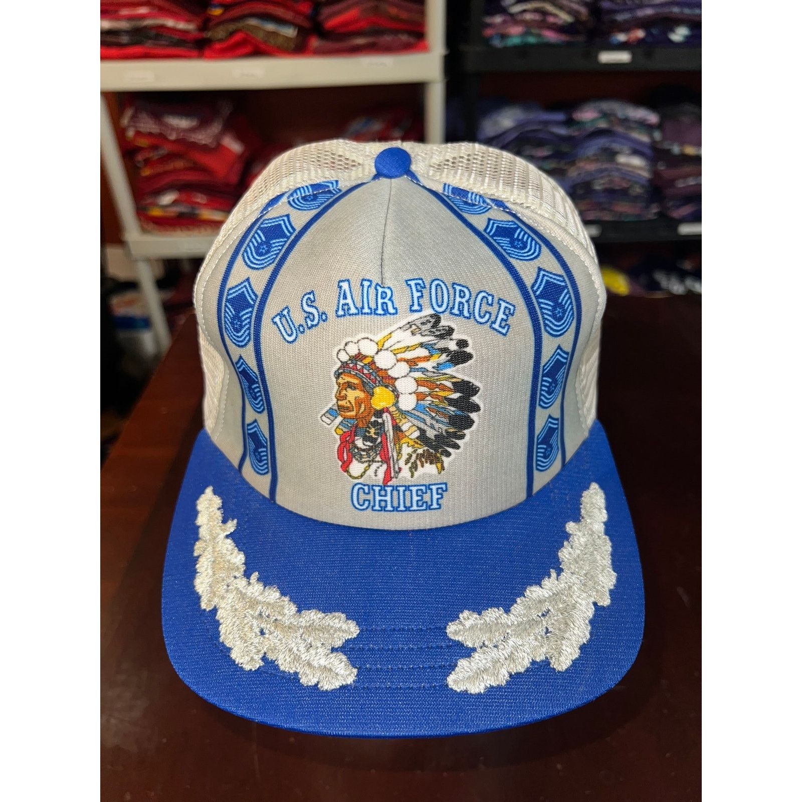 Vintage Vintage US Air Force Chief Hat Scrambled Eggs USAF VTG 80s Size ONE SIZE - 4 Thumbnail