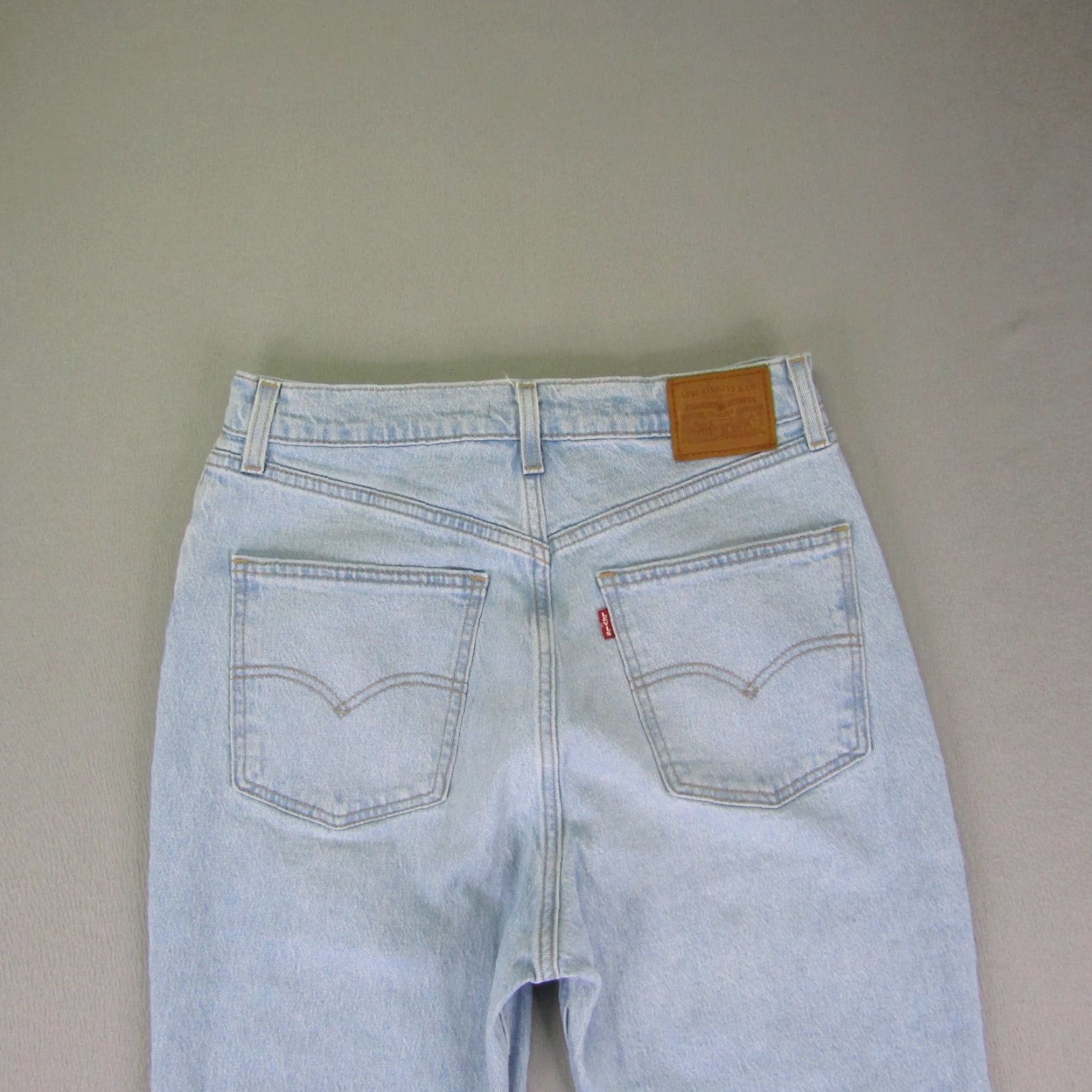 Levi's Levis Jeans Womens 30x29 Blue Denim 70s High Slim Straight Light Wash Fray Pants Size 30" / US 8 / IT 44 - 5 Thumbnail