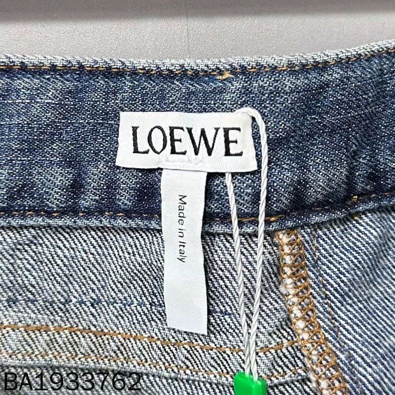 Loewe LOEWE Irregularly pieced leather skirt with denim Size 24" / US 00 / IT 34 - 4 Thumbnail