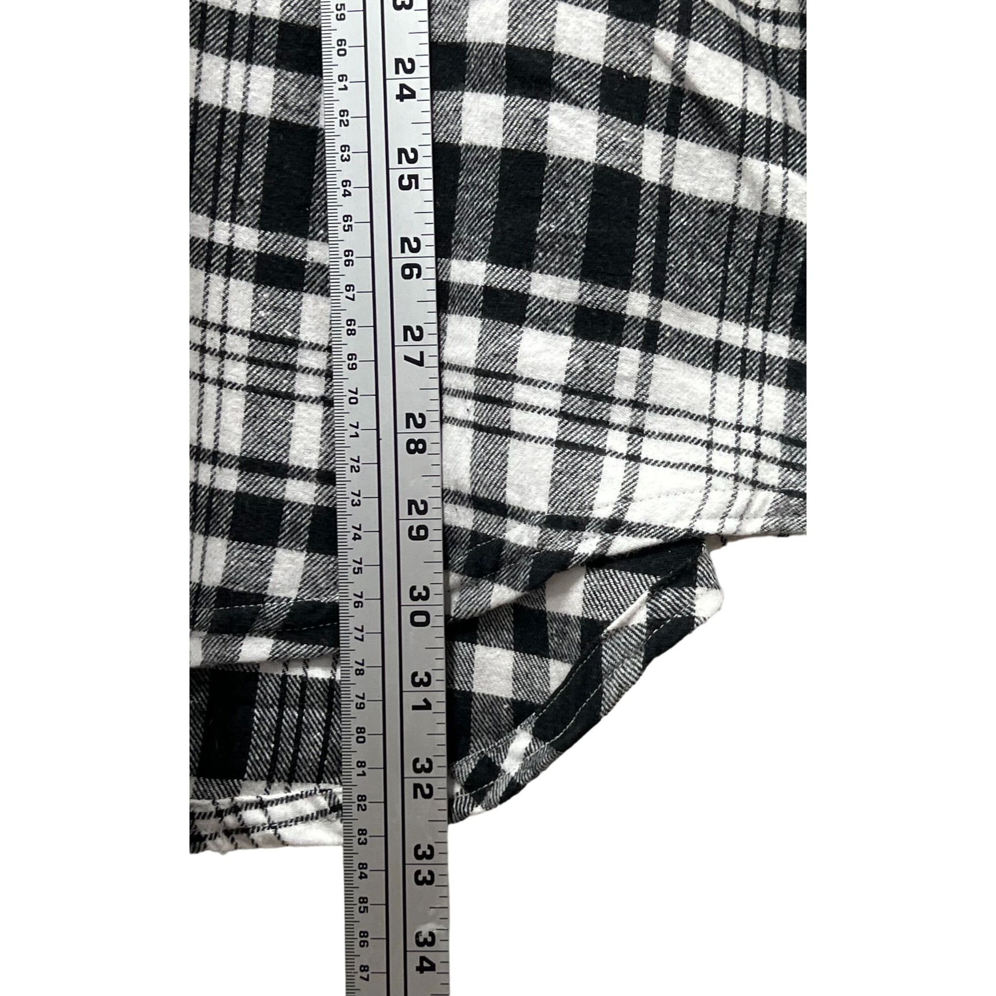 Other Rue + - Women's Plaid Long Sleeve Shirts - Black/White - 4X Size 4XL / US 24-26 - 6 Thumbnail