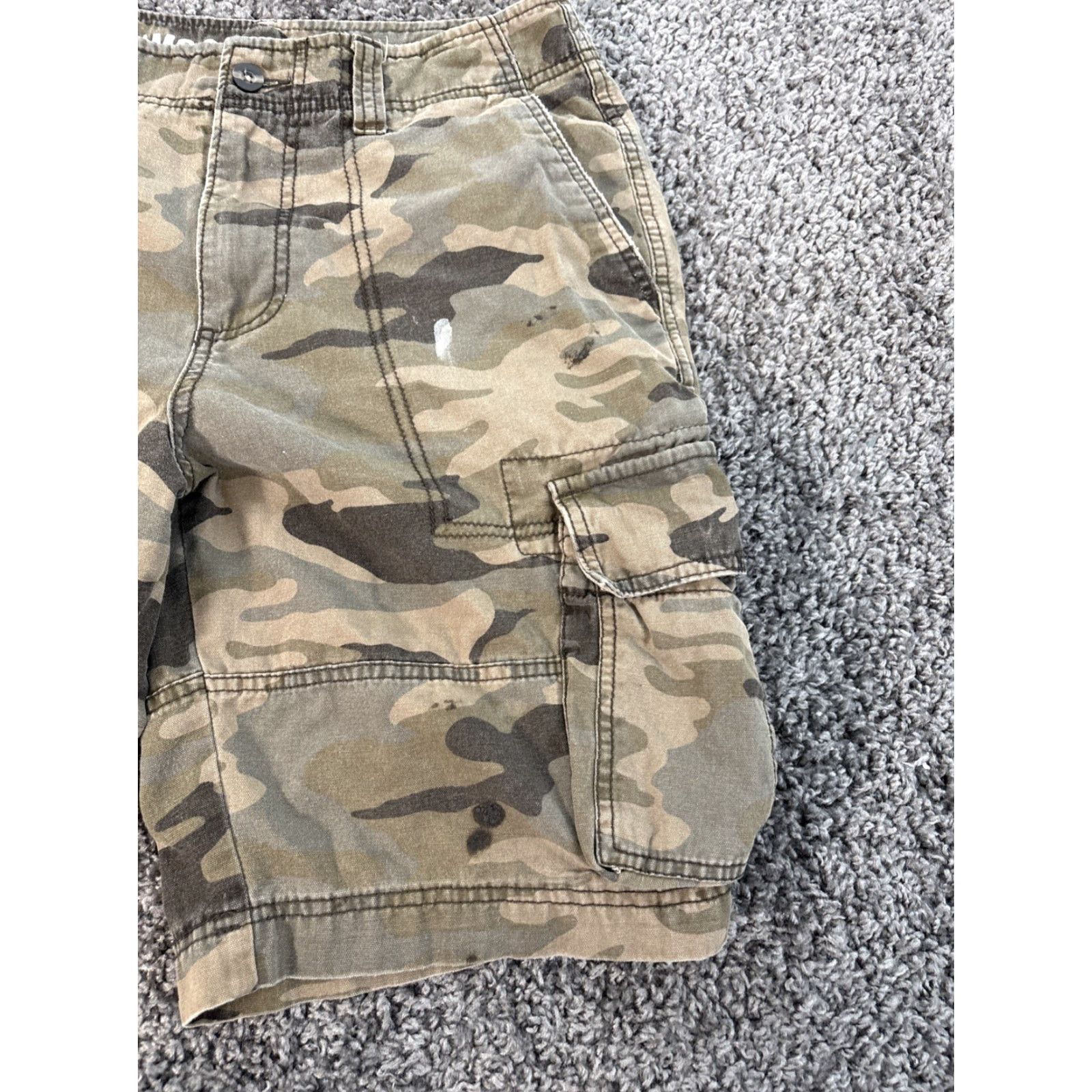 Mossimo VINTAGE Mossimo Cargo Shorts Mens 32 Beige Camouflage Cotton Pockets Military Ripstop 10in Inseam Size US 32 / EU 48 - 5 Thumbnail