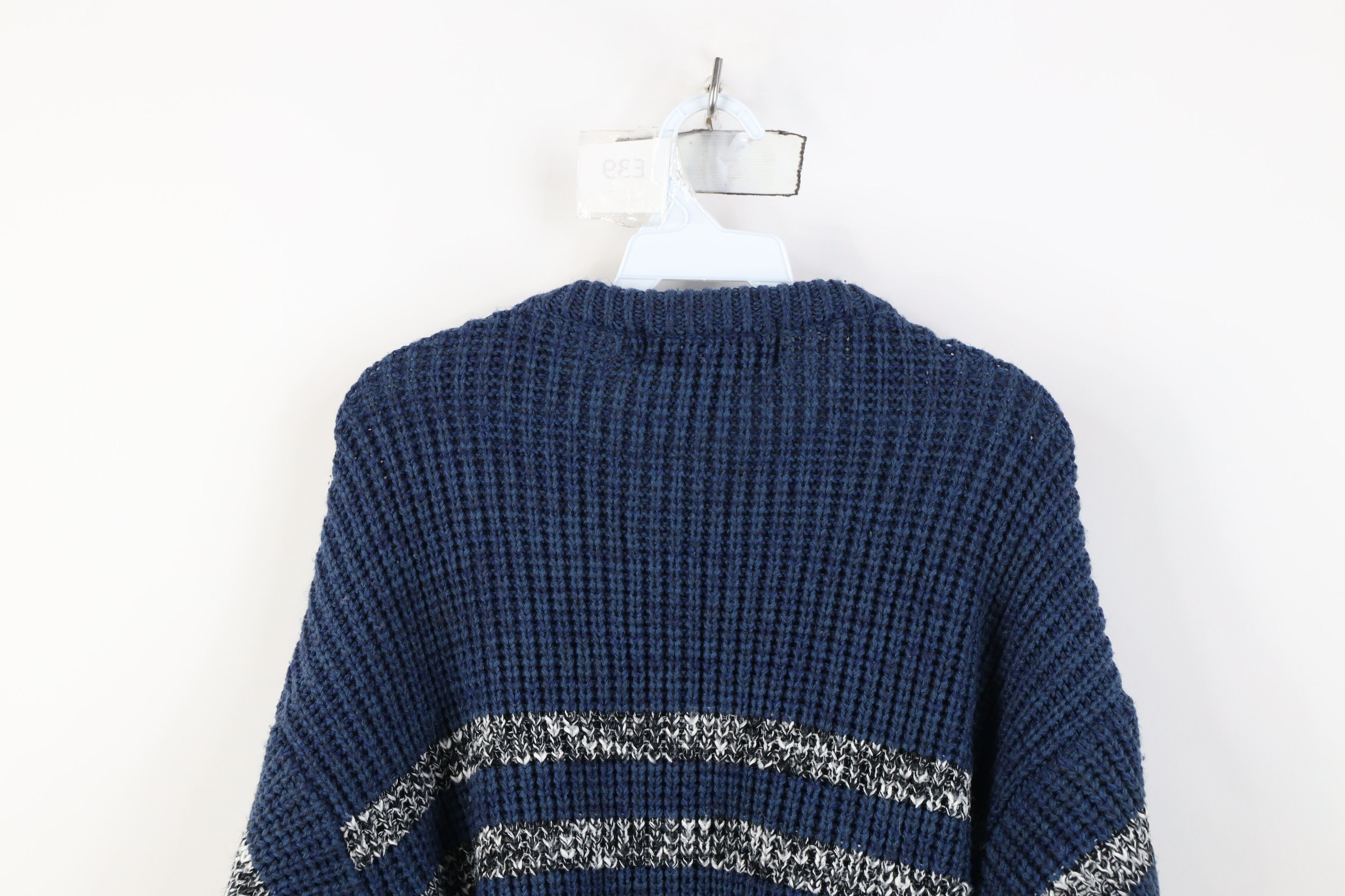 Vintage Vintage 90s Streetwear Chunky Ribbed Knit Crewneck Sweater Size US L / EU 52-54 / 3 - 10 Thumbnail