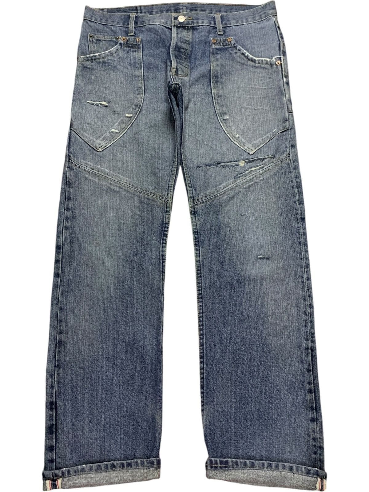 Japanese Brand Vintage Japanese Brand Blue Wash Selvedge Loose Jeans Size US 36 / EU 52 - 1 Thumbnail