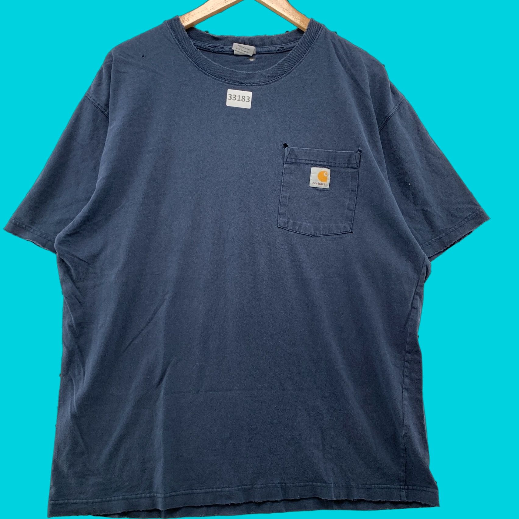 Carhartt VINTAGE Carhartt Pocket Shirt Mens Large Faded Blue Distressed Workwear Short Sleeve Crew Neck 90s Size US L / EU 52-54 / 3 - 1 Thumbnail