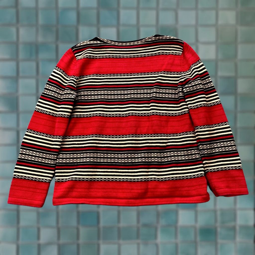 Ralph Lauren Lauren Ralph Lauren Sweater Womens XL Red Striped Cotton Chunky Knit Size XL / US 12-14 / IT 48-50 - 1 Thumbnail