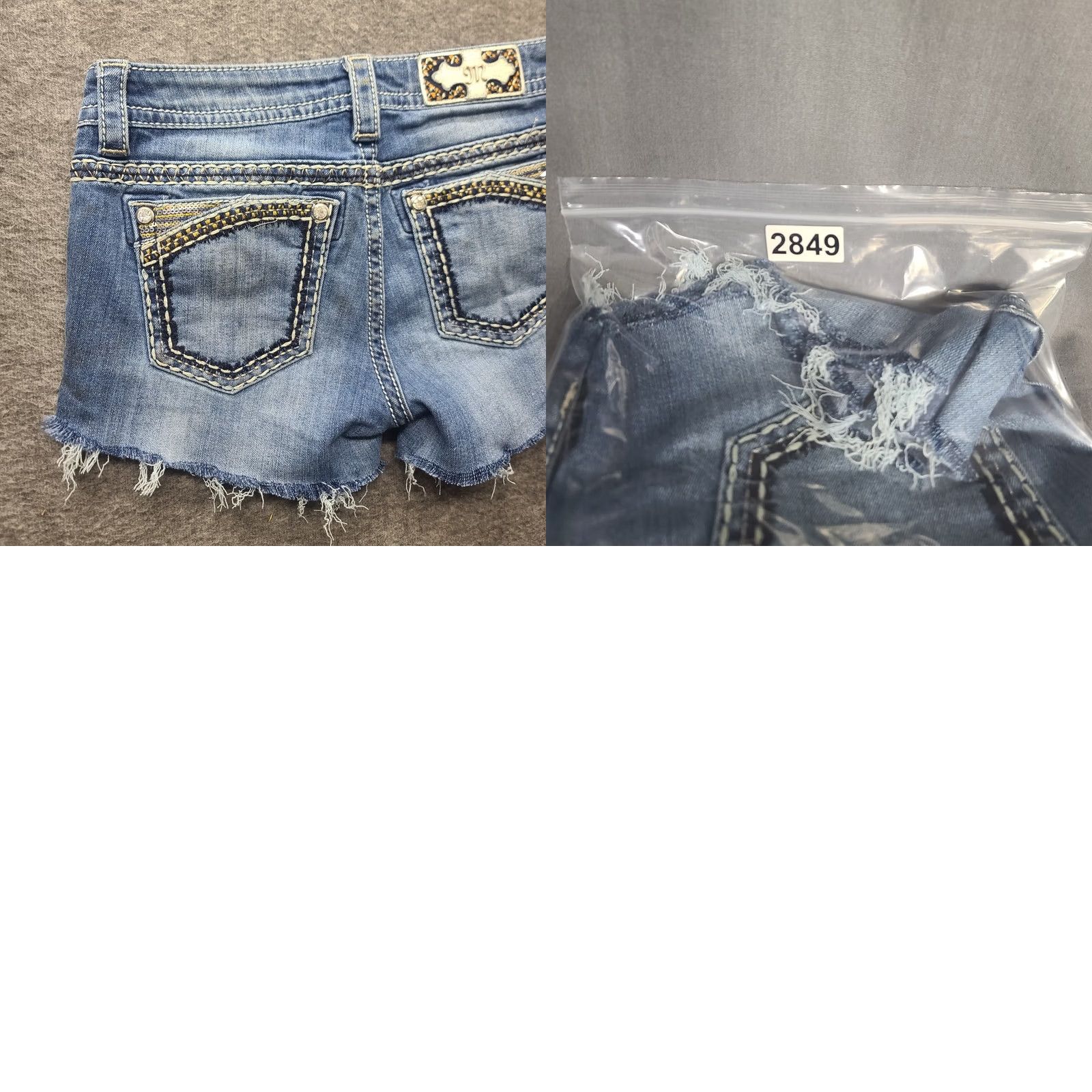 Miss Me Miss Me Cut Off Shorts Womens 27 Regular Low Rise Distressed Stretch Denim Blue 5-Pocket Size 27" / US 4 / IT 40 - 9 Thumbnail