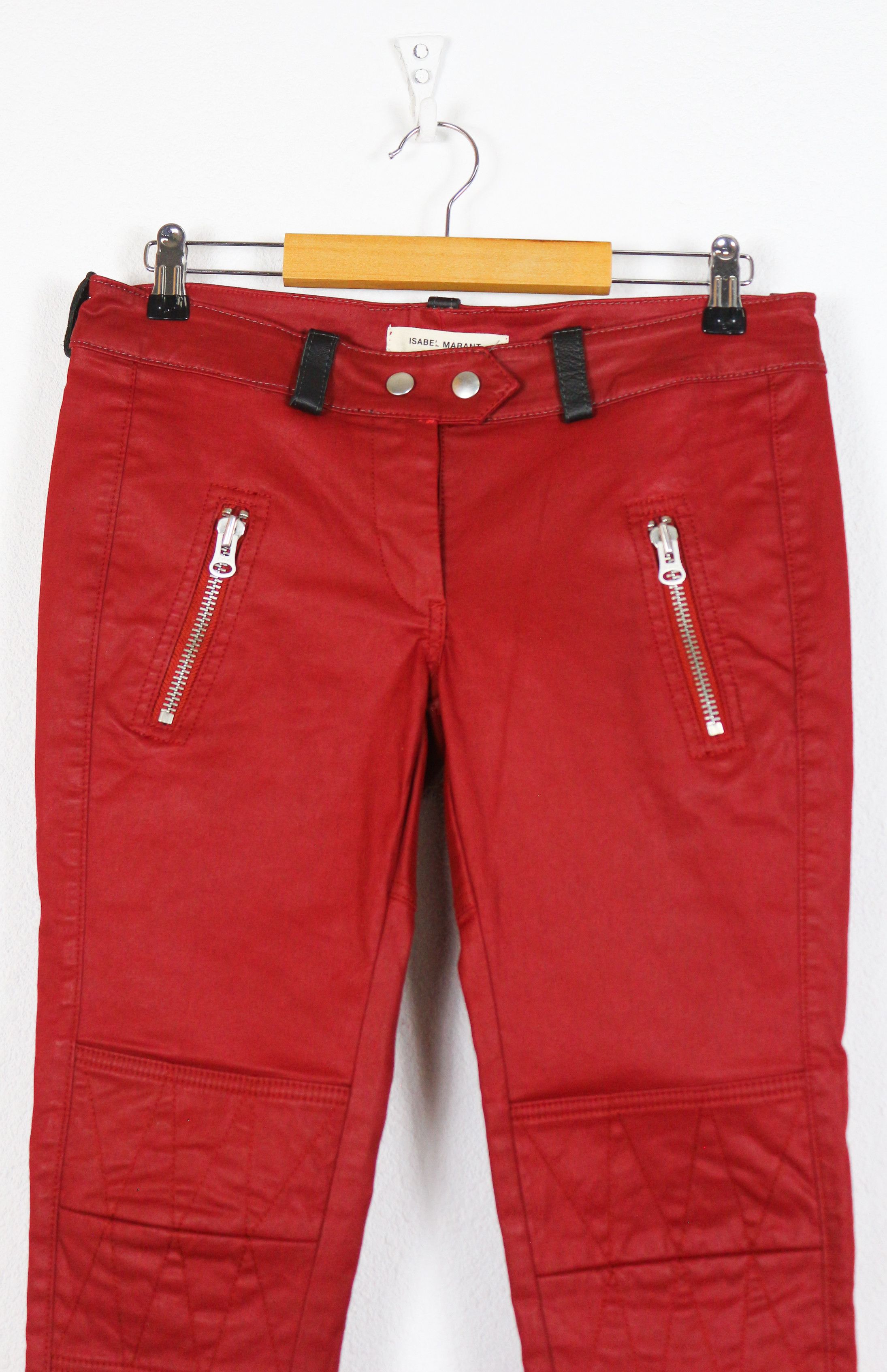 H&M × Isabel Marant Isabel Marant x H&M Red Biker Moto Pants Avant Garde Y2K Size 28" / US 6 / IT 42 - 3 Thumbnail