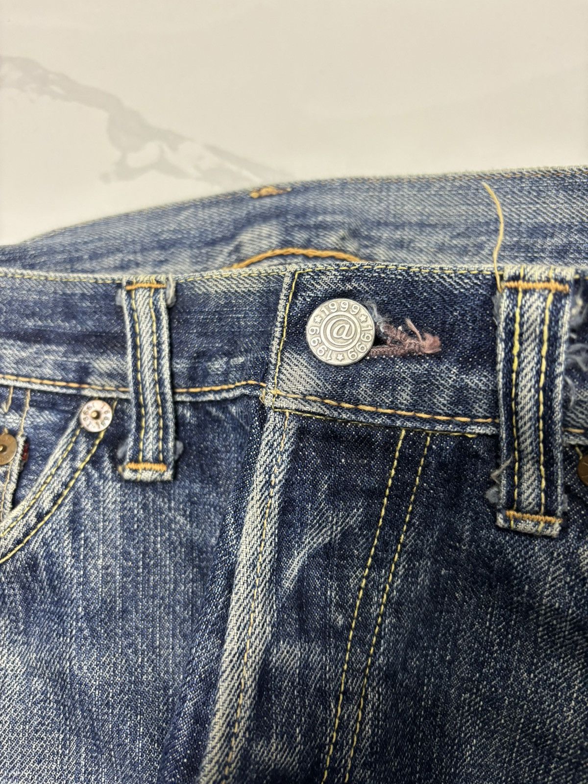 Japanese Brand 🔥1999@JAPANESE BAGGY SELVEDGE DISTRESSED DENIM JEANS Size US 30 / EU 46 - 8 Thumbnail