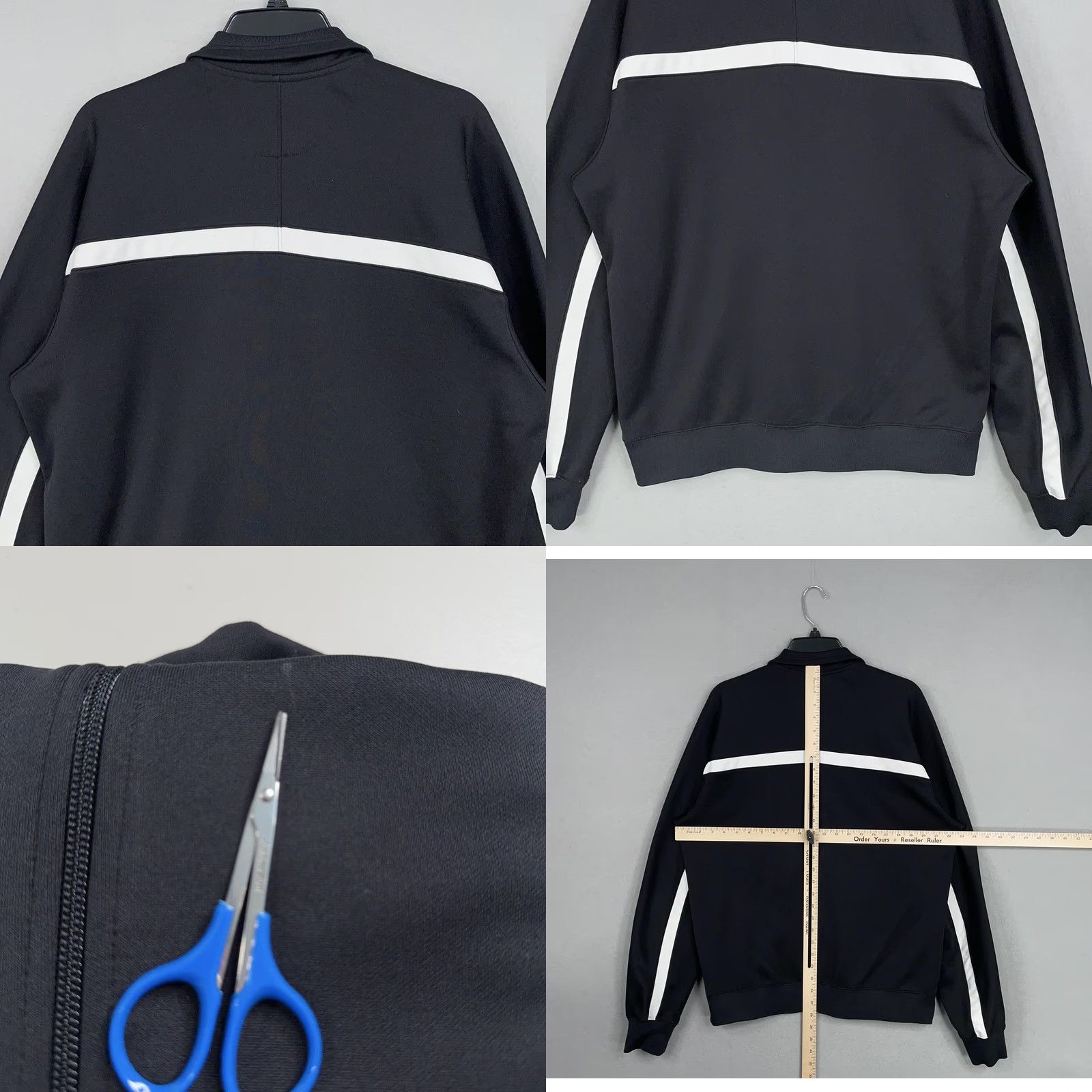Nike Nike Jacket Track Jacket Mens Large Black White Full Zip Swoosh Striped 90s Athletic Mens Size US L / EU 52-54 / 3 - 8 Thumbnail