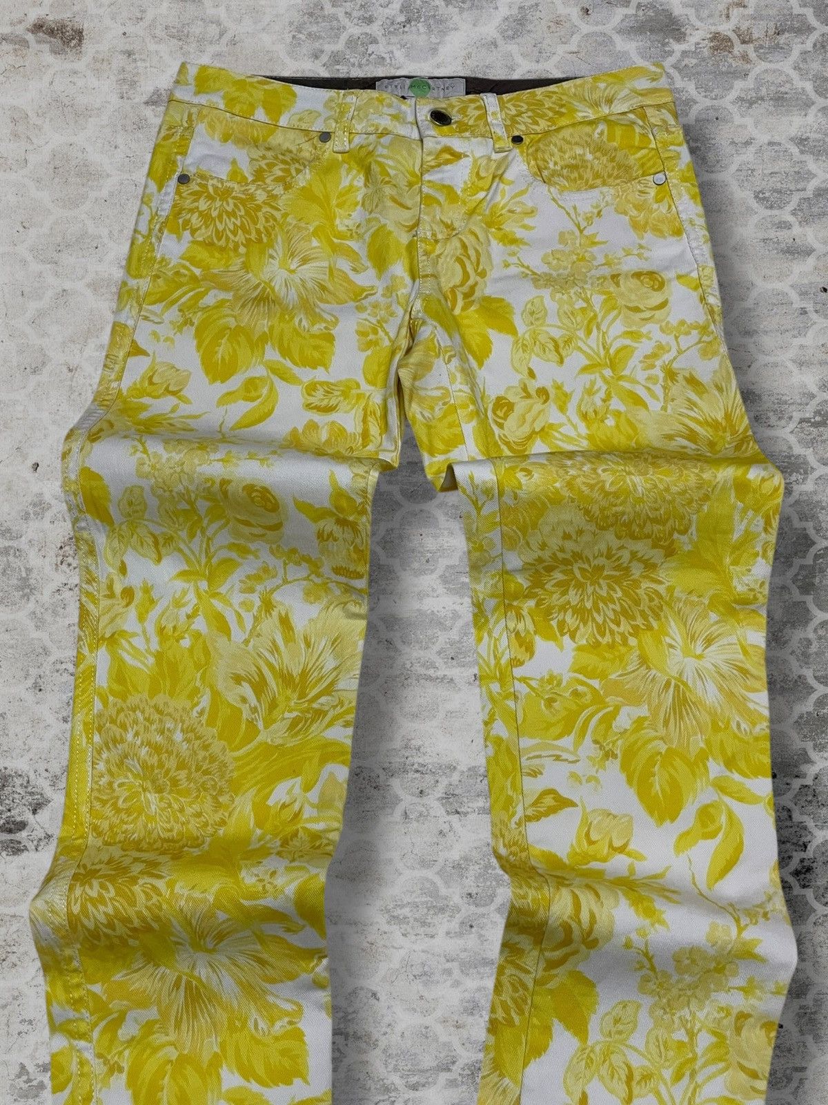 Stella McCartney Authentic Designer Stella Mccartney Flower Art Skinny Denim Size 29" - 4 Thumbnail
