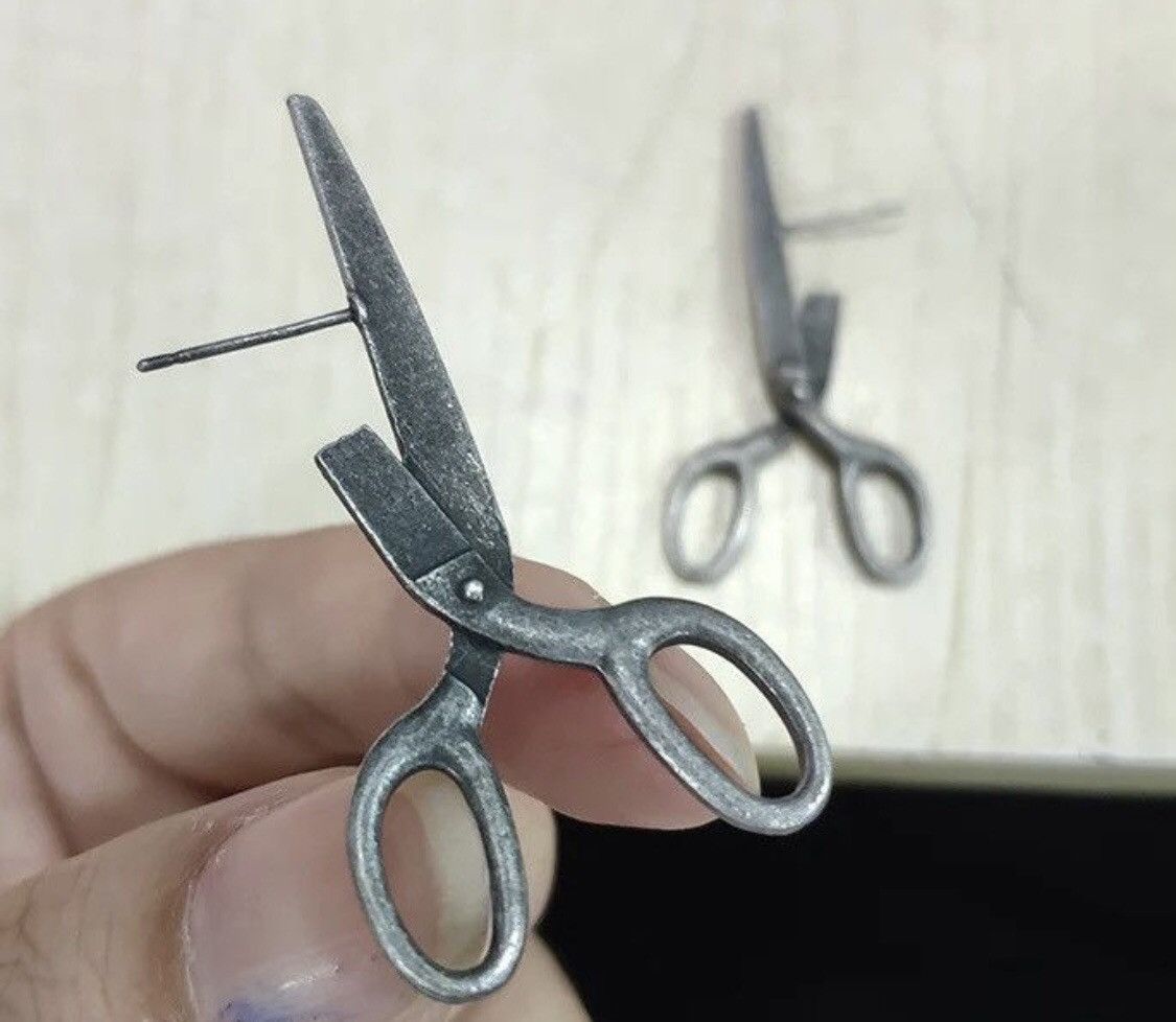 Jewelry Gothic Imitation Scissors Stud Earring Size ONE SIZE - 3 Thumbnail