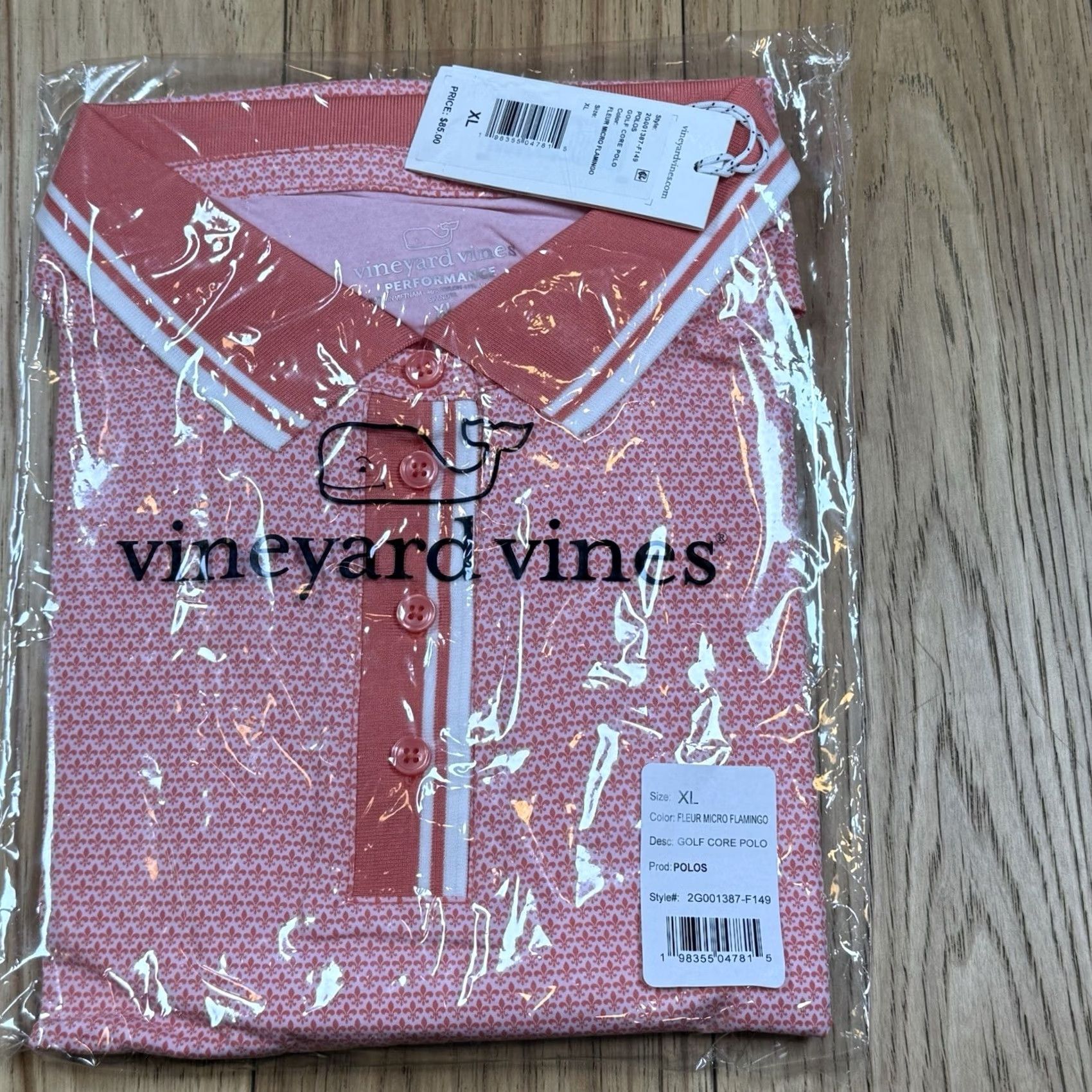 Vineyard Vines Vineyard Vines Pink Flamingo Micro Fleur Performance Polo Women's XL Golf NWT Size ONE SIZE - 2 Thumbnail