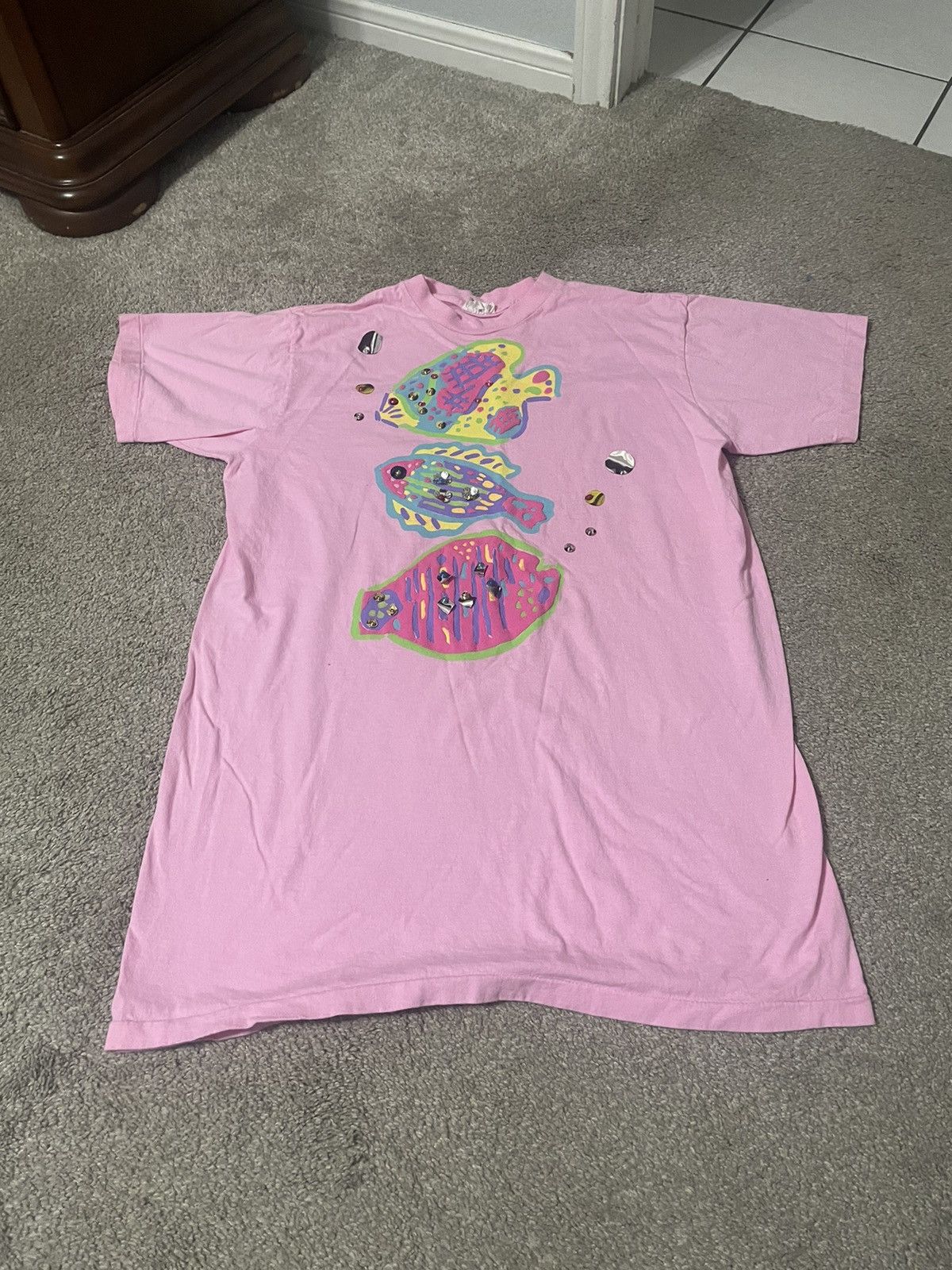 Other Vintage 90s Fish T Shirt One Size Single Stitch Made In USA Size ONE SIZE - 2 Thumbnail