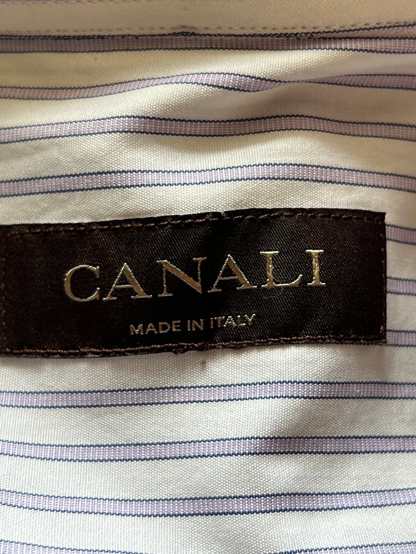 Vintage Canali Vintage Men's Striped Dress Shirt - L Size US L / EU 52-54 / 3 - 5 Thumbnail