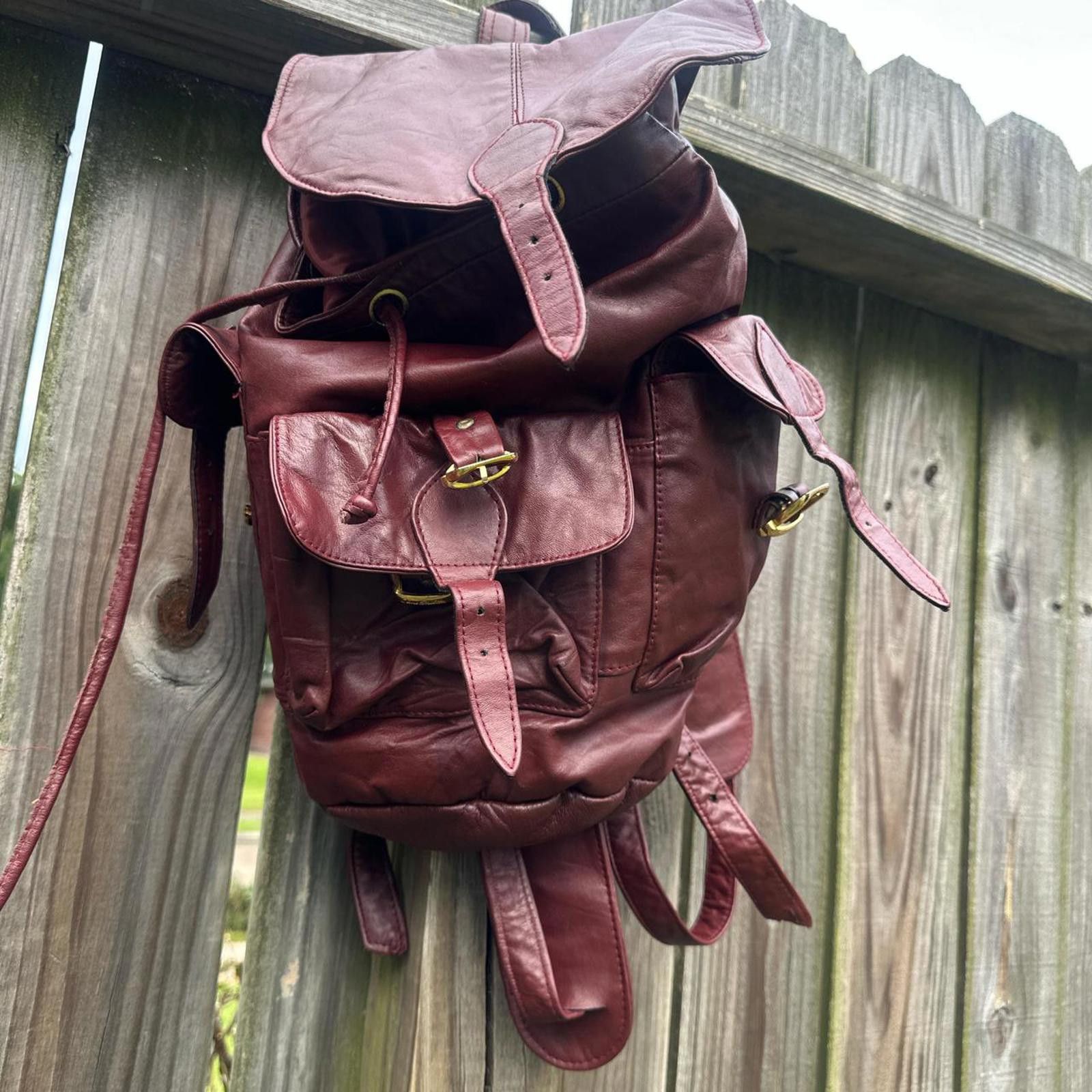 Other Burgundy leather backpack with a boho vibe #backpacklove Size ONE SIZE - 1 Thumbnail