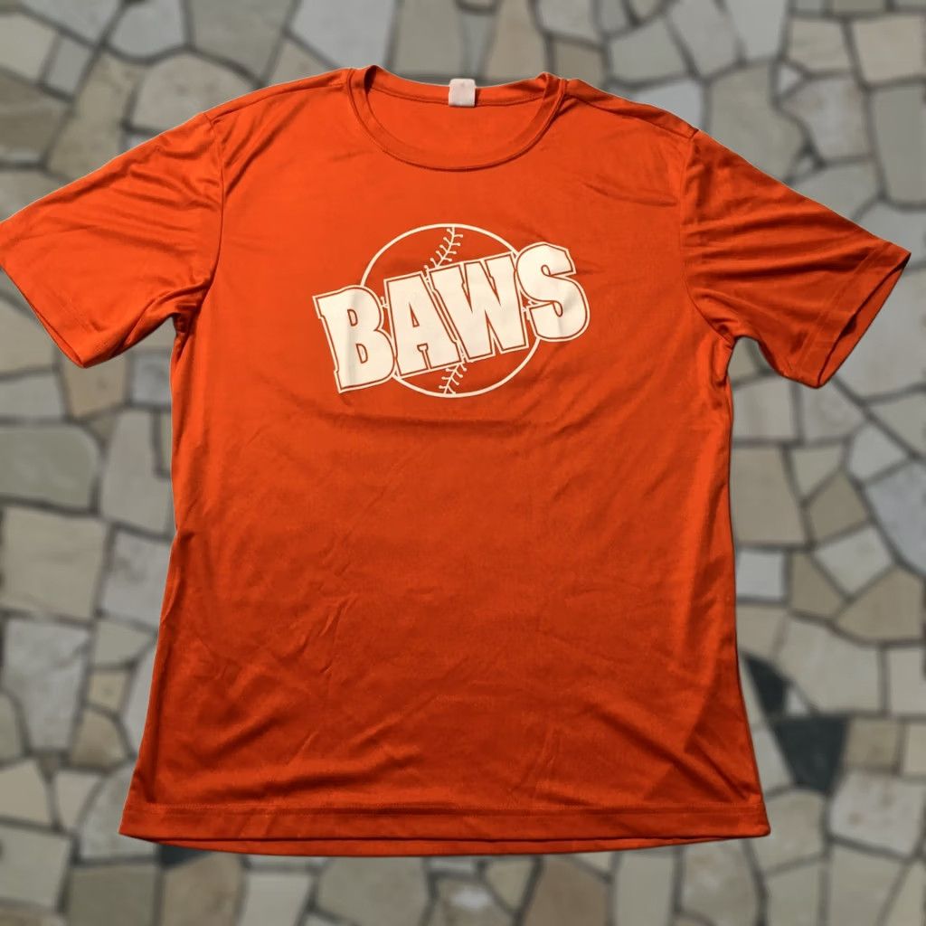 Vintage Sport-Tek T-Shirt Men’s Medium Dry Active Fit Orange Crew Neck BAWS Baseball #2 Size US M / EU 48-50 / 2 - 1 Thumbnail