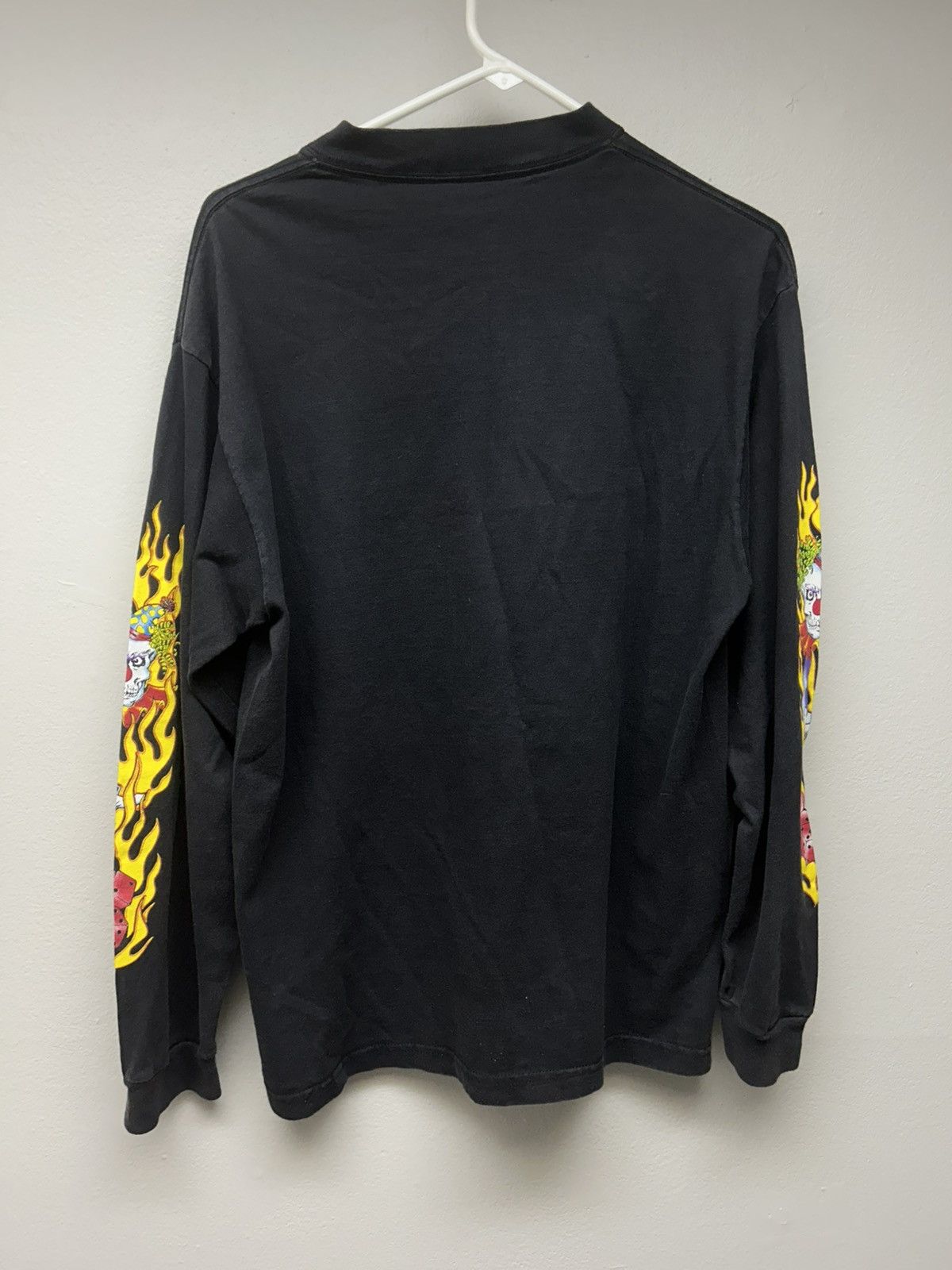 Vintage 90s Jack in the Box Clown Throwing Dice Flame Longsleeve Size US L / EU 52-54 / 3 - 8 Thumbnail