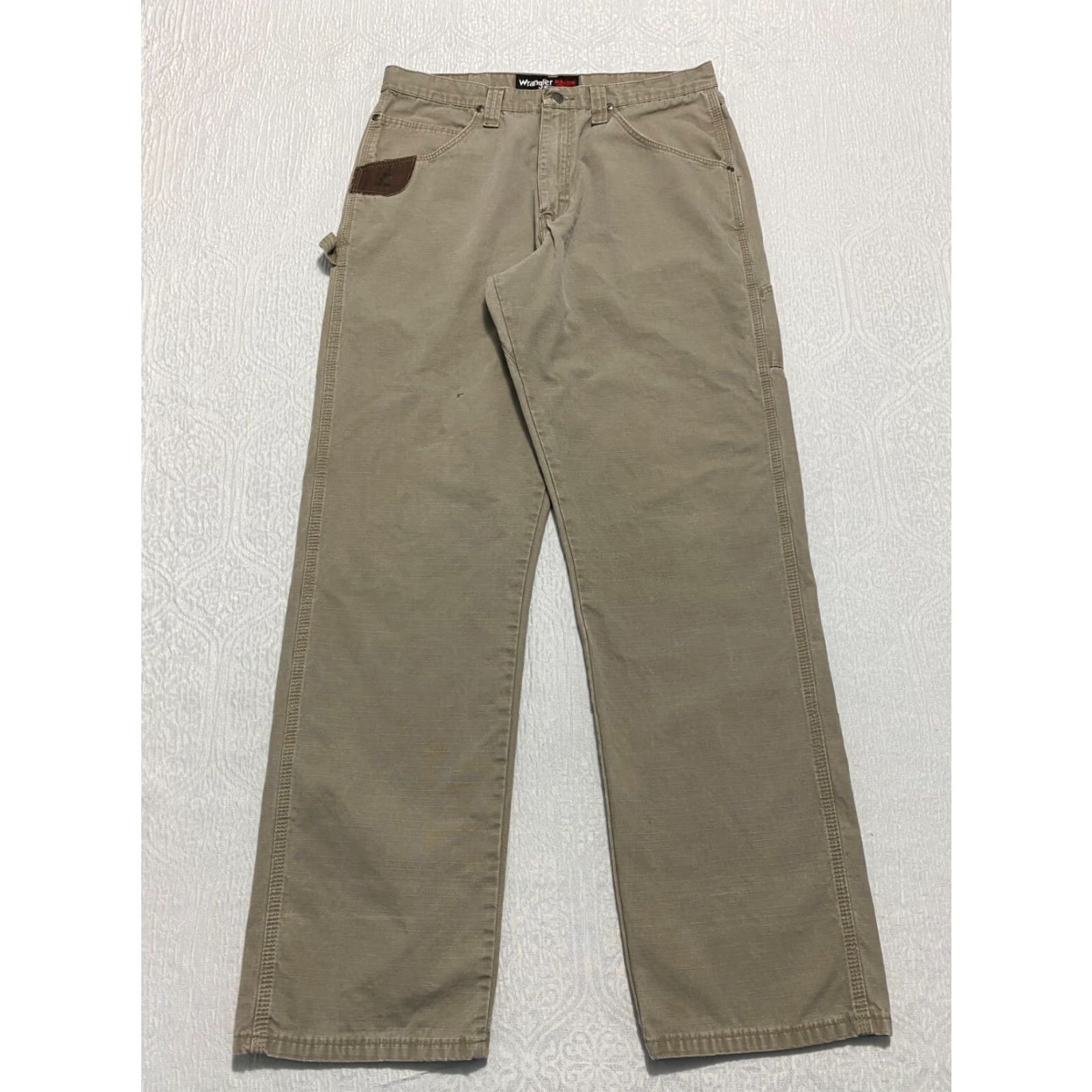 Wrangler VINTAGE Wrangler RIGGS Workwear Carpenter Jeans Mens 34 Brown Cotton Canvas Straight Relaxed 34 Inseam 34 in 90s Theme Mens Wrangler 3W020DK Size US 34 / EU 50 - 2 Thumbnail