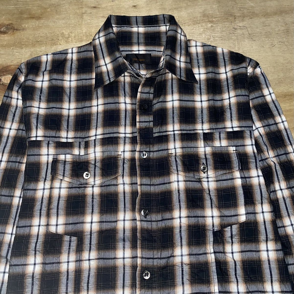 Issey Miyake × Japanese Brand × Tete Homme Tete homme by issey miyake plaid shirt Size US M / EU 48-50 / 2 - 2 Thumbnail