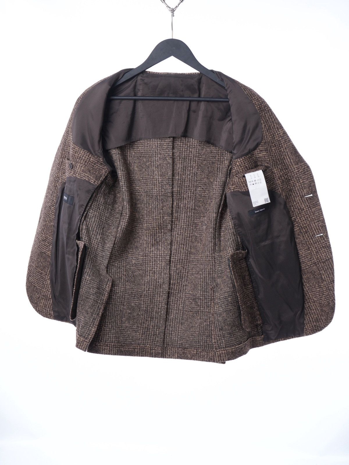 Hugo Boss HUGO BOSS MENS Blazer Jacket brown wool checked 50 Size 44R - 7 Thumbnail