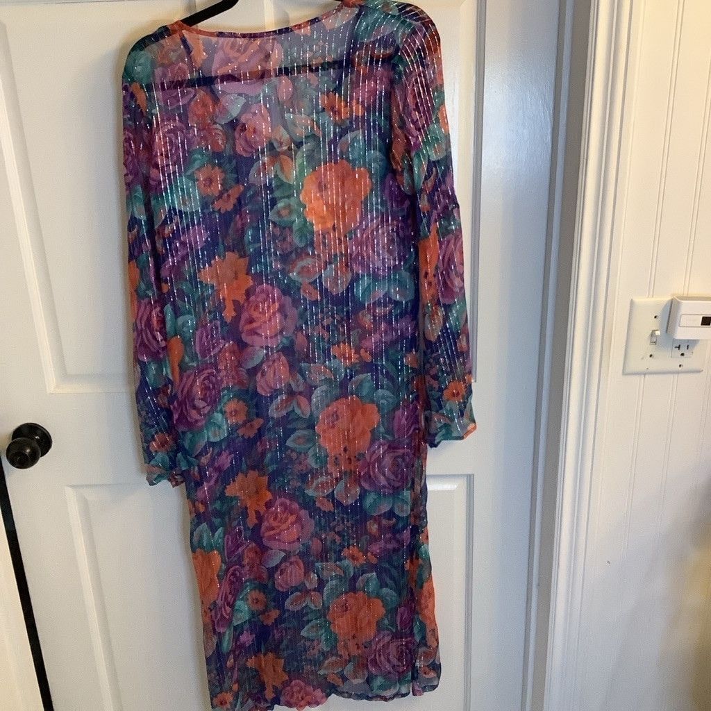 Anthropologie Women's Aratta Floral Dress M Blue purple Orange Size M / US 6-8 / IT 42-44 - 2 Thumbnail