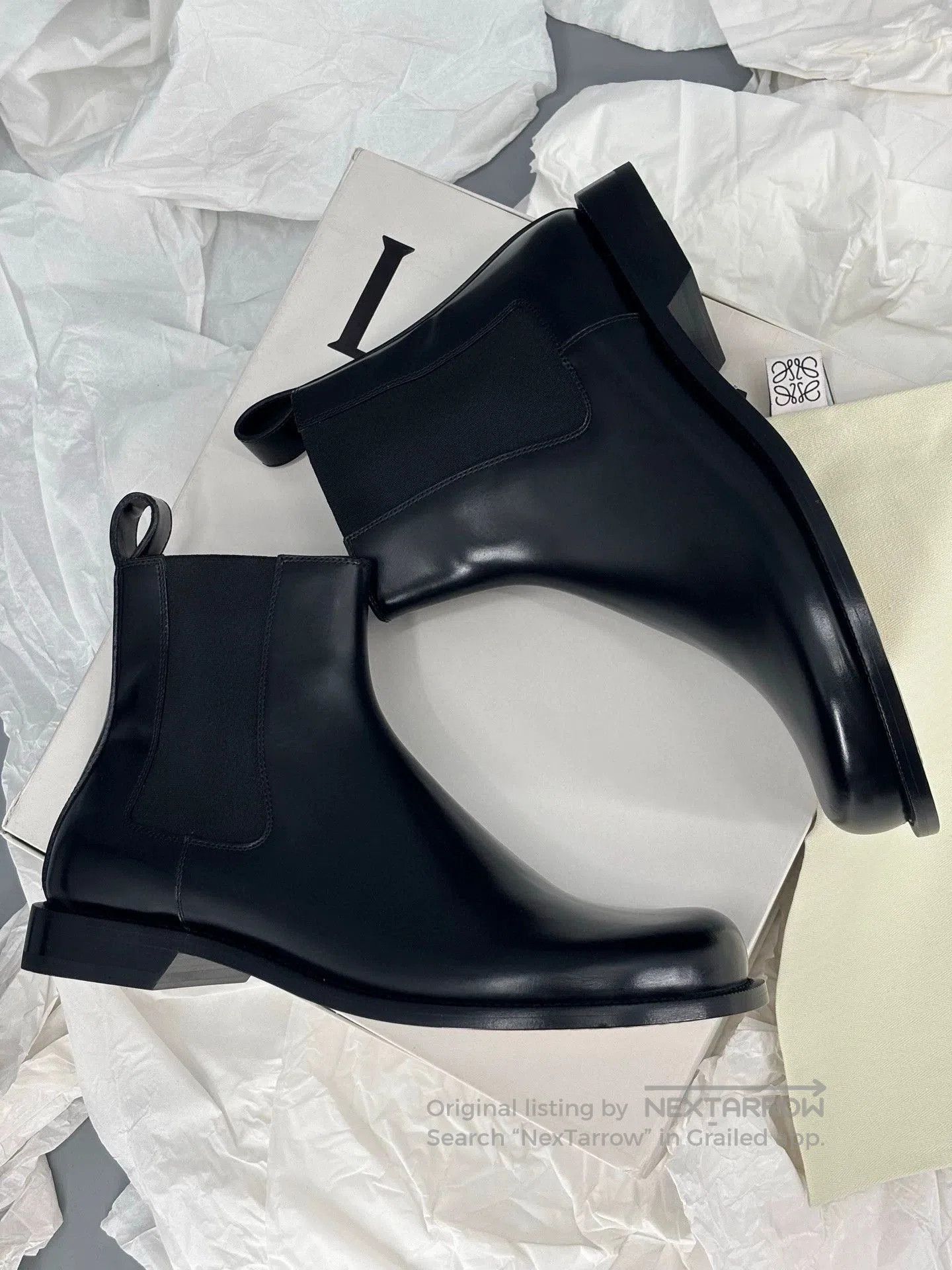 Loewe black leather chelsea boots for men. Size US 7.5 / EU 40-41 - 3 Thumbnail