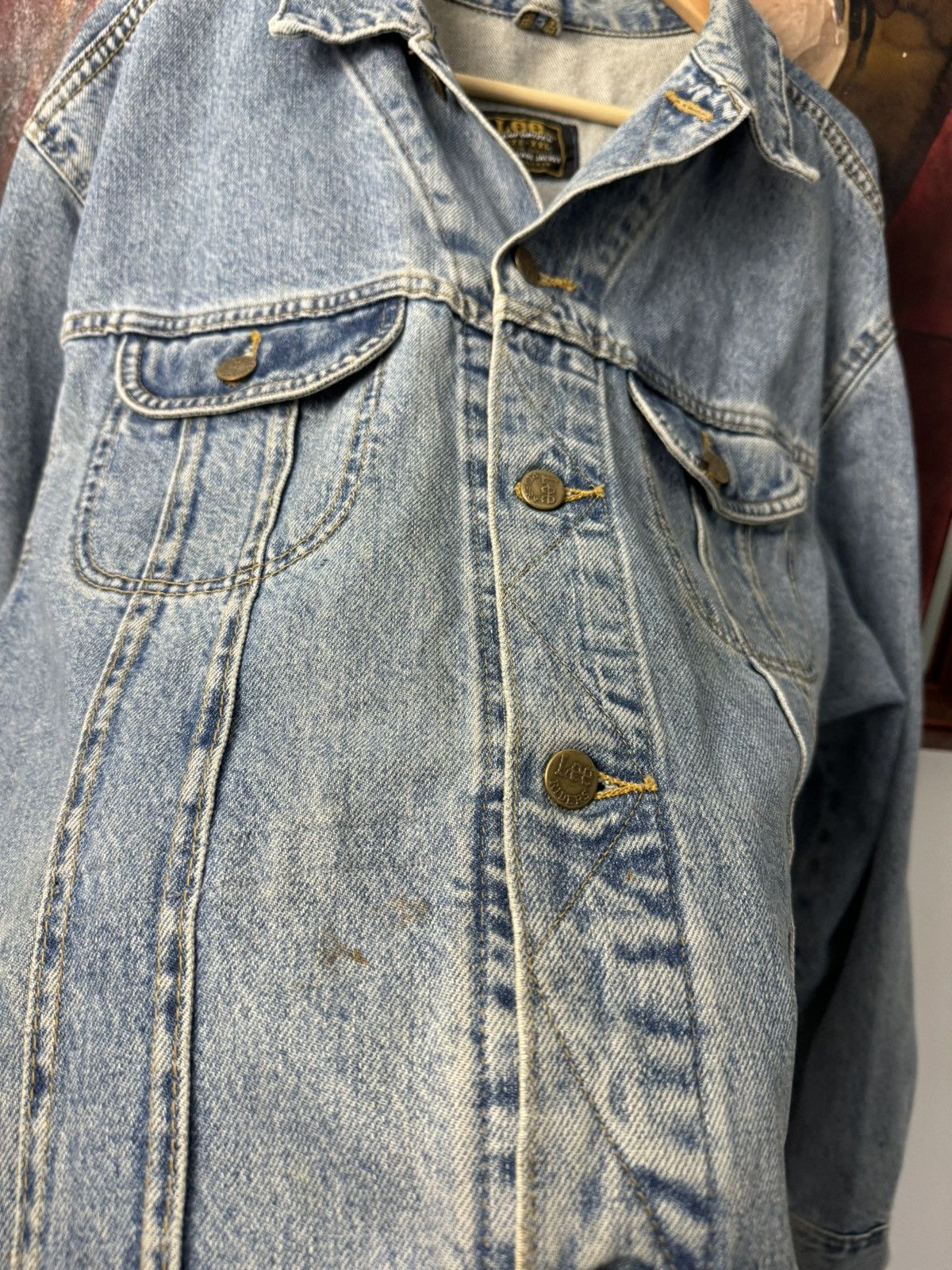 Lee 90s Vintage Lee Denim Trucker Rider Jacket Casual Jeans Rare Size US XXL / EU 58 / 5 - 4 Thumbnail