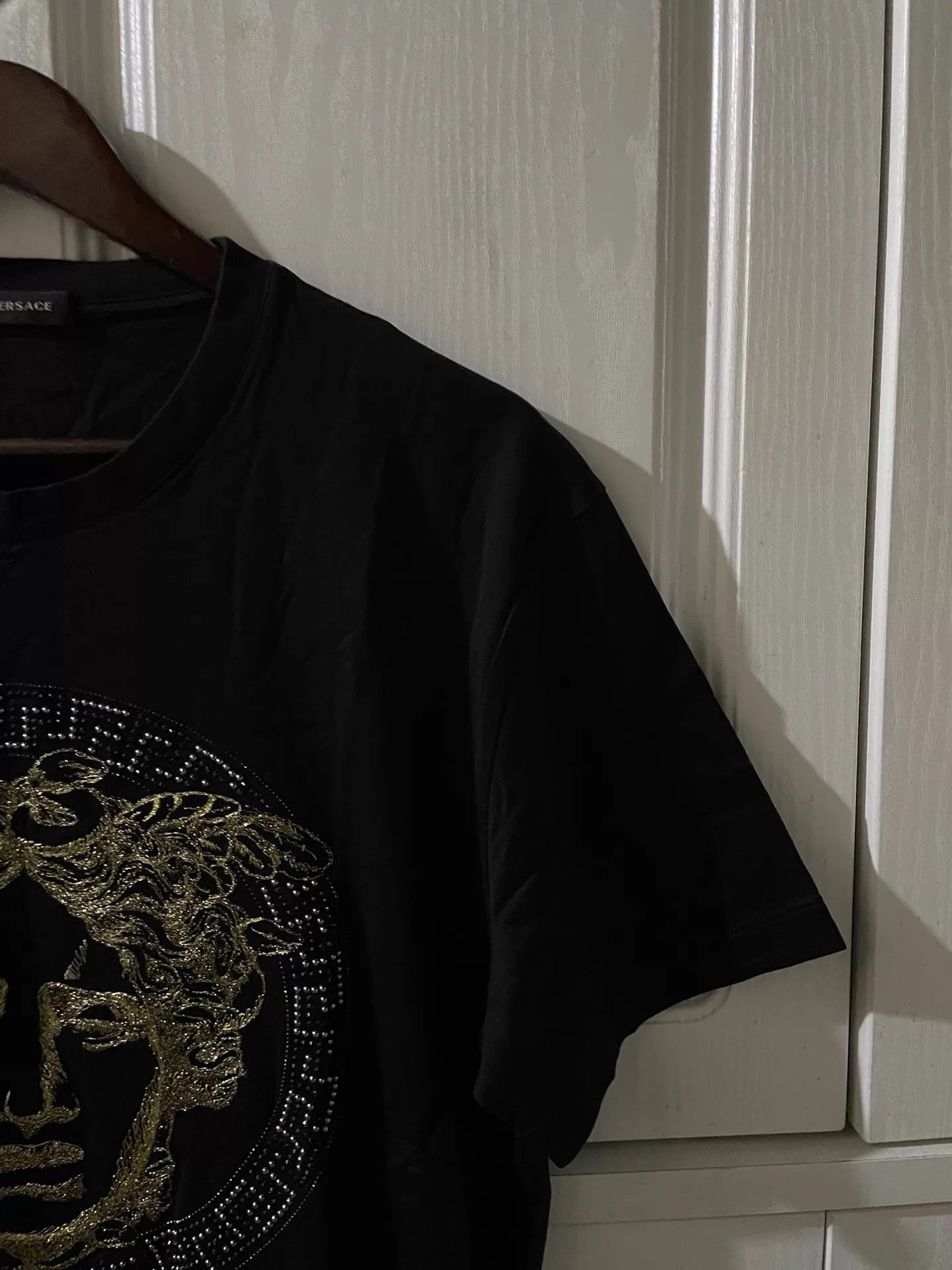 Versace Versace Medusa Gold Thread Rhinestone Mint SS T - Shirt 2XL Size US XXL / EU 58 / 5 - 4 Thumbnail